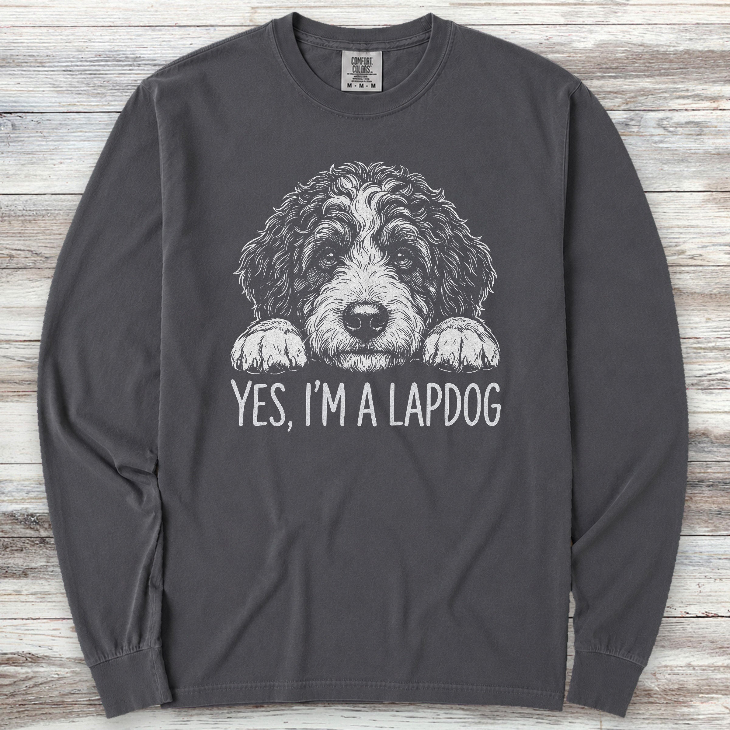Bernedoodle Lapdog Long Sleeve Tee - Graphite