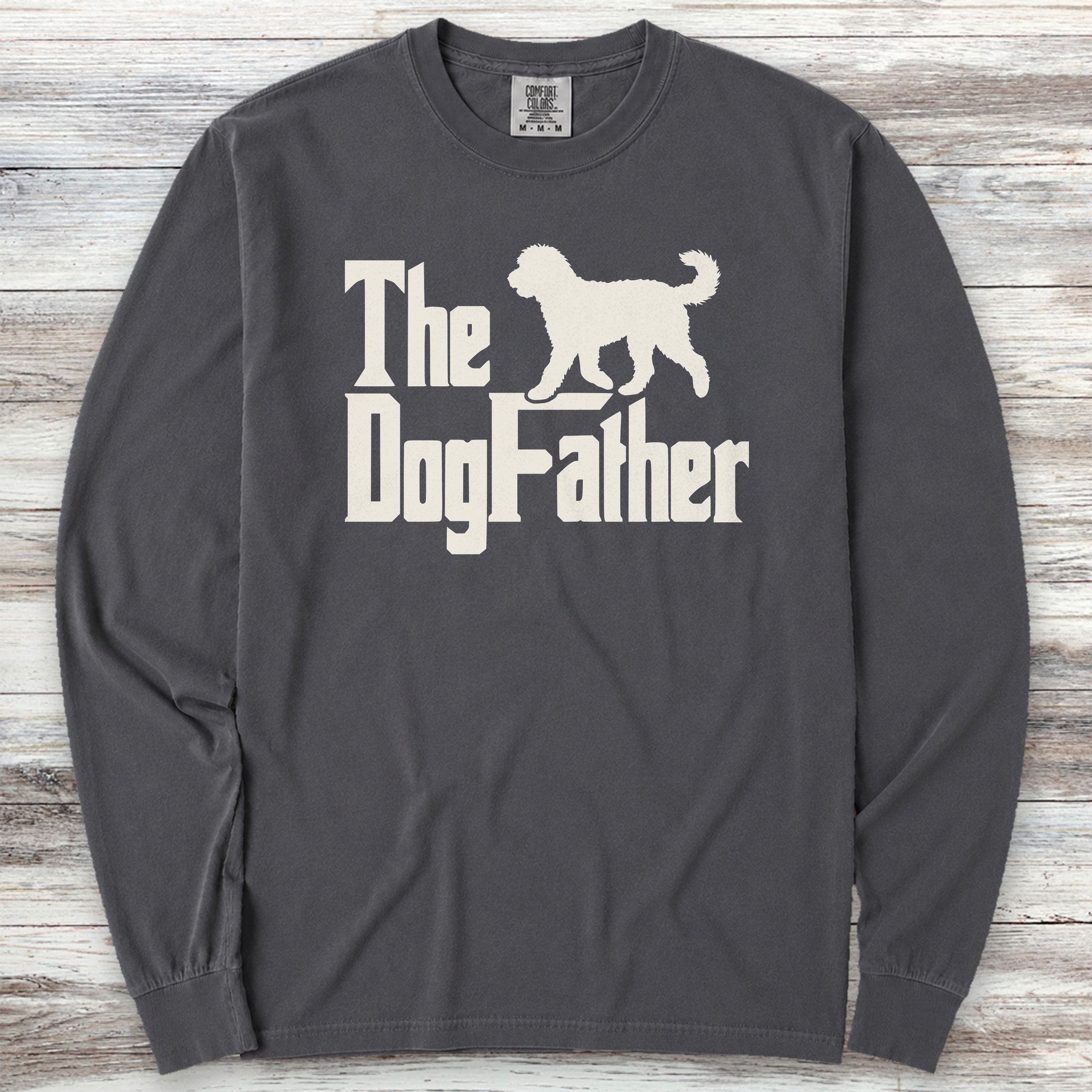Doodle Dog Father Long Sleeve Tee - Graphite