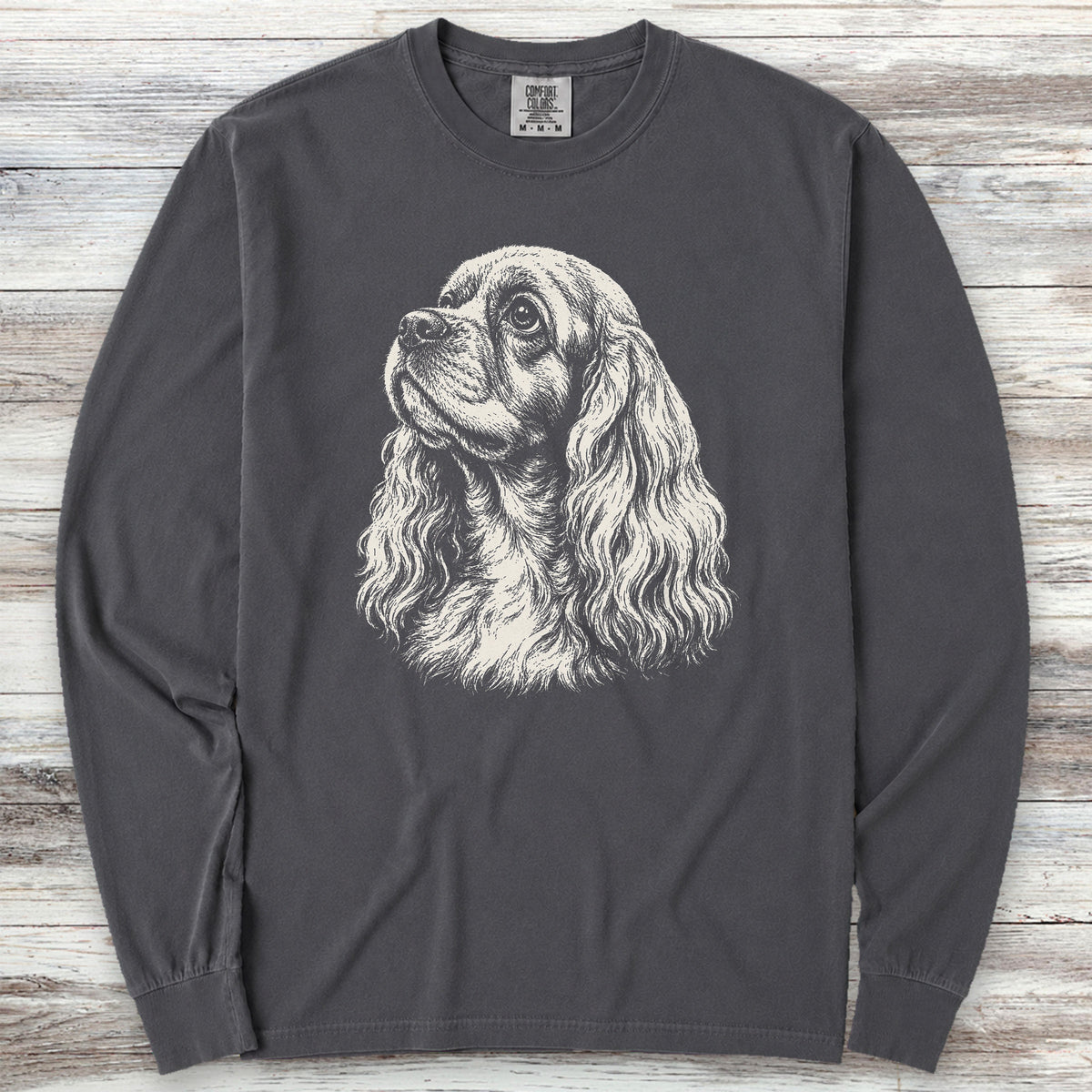 Cocker Spaniel Loyalty Long Sleeve Tee - Graphite