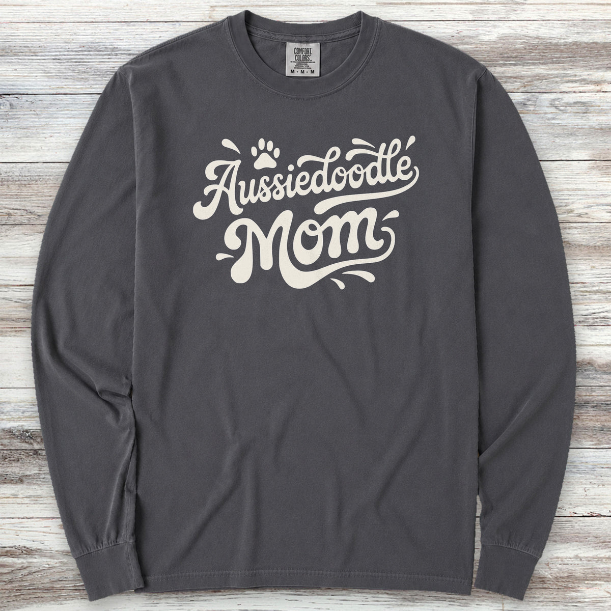 Aussiedoodle Groovy Mom Long Sleeve Tee - Graphite