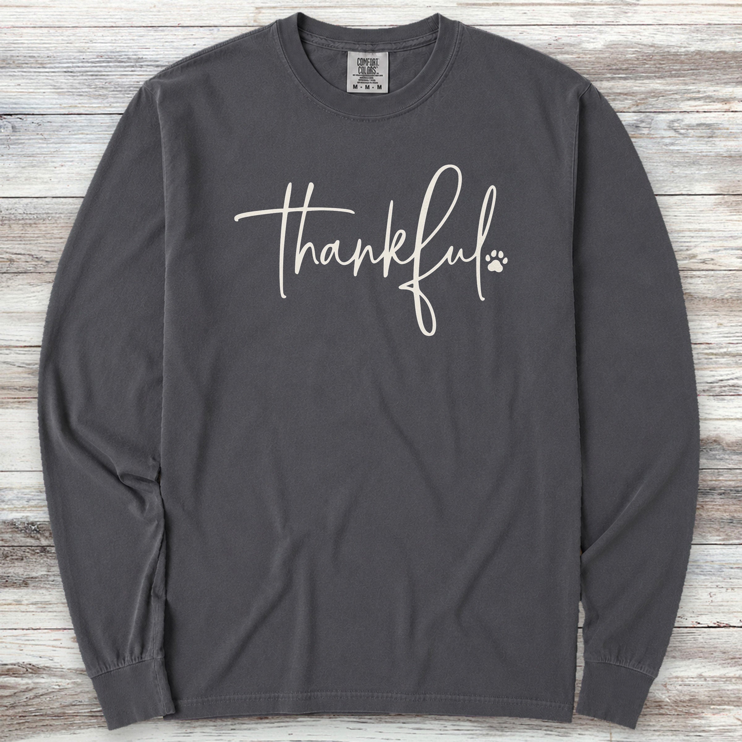 Thankful Long Sleeve Tee - Graphite