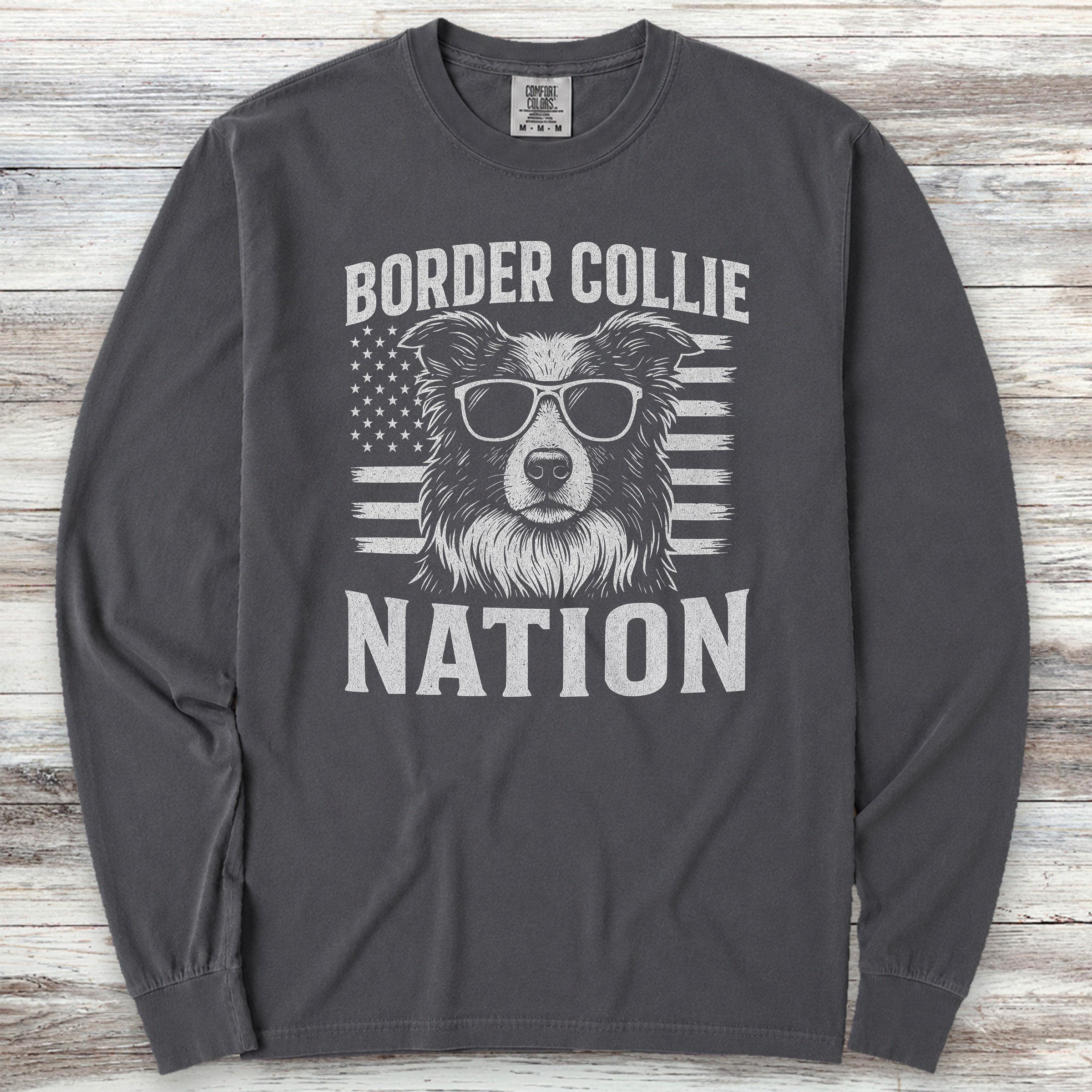 Border Collie Nation Long Sleeve Tee - Graphite