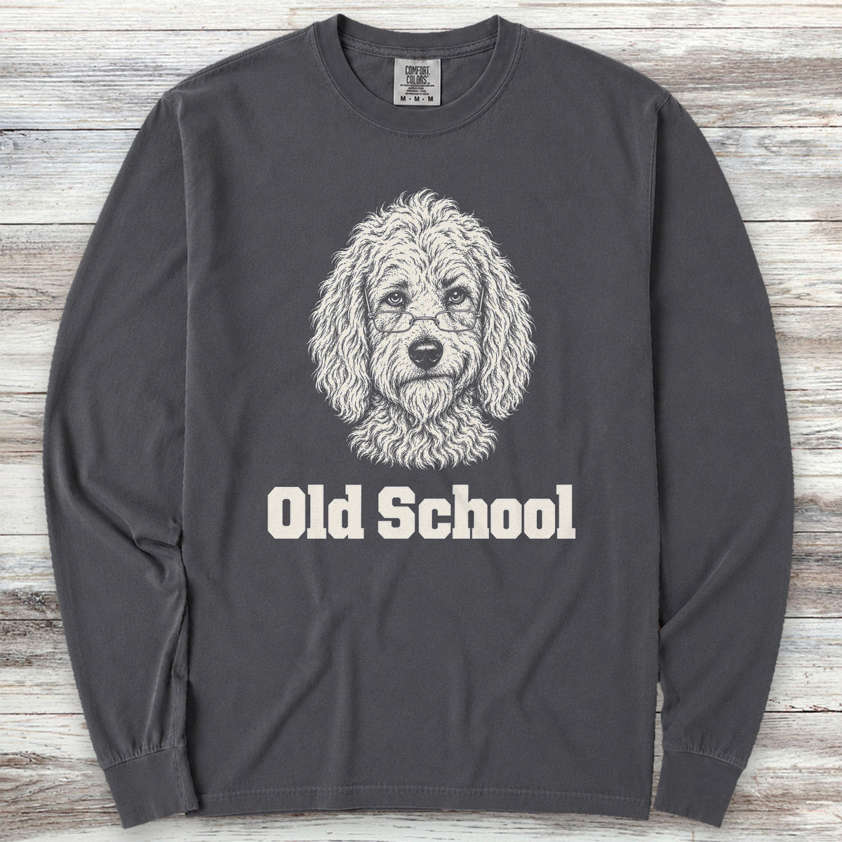 Goldendoodle Old School Long Sleeve Tee - Graphite