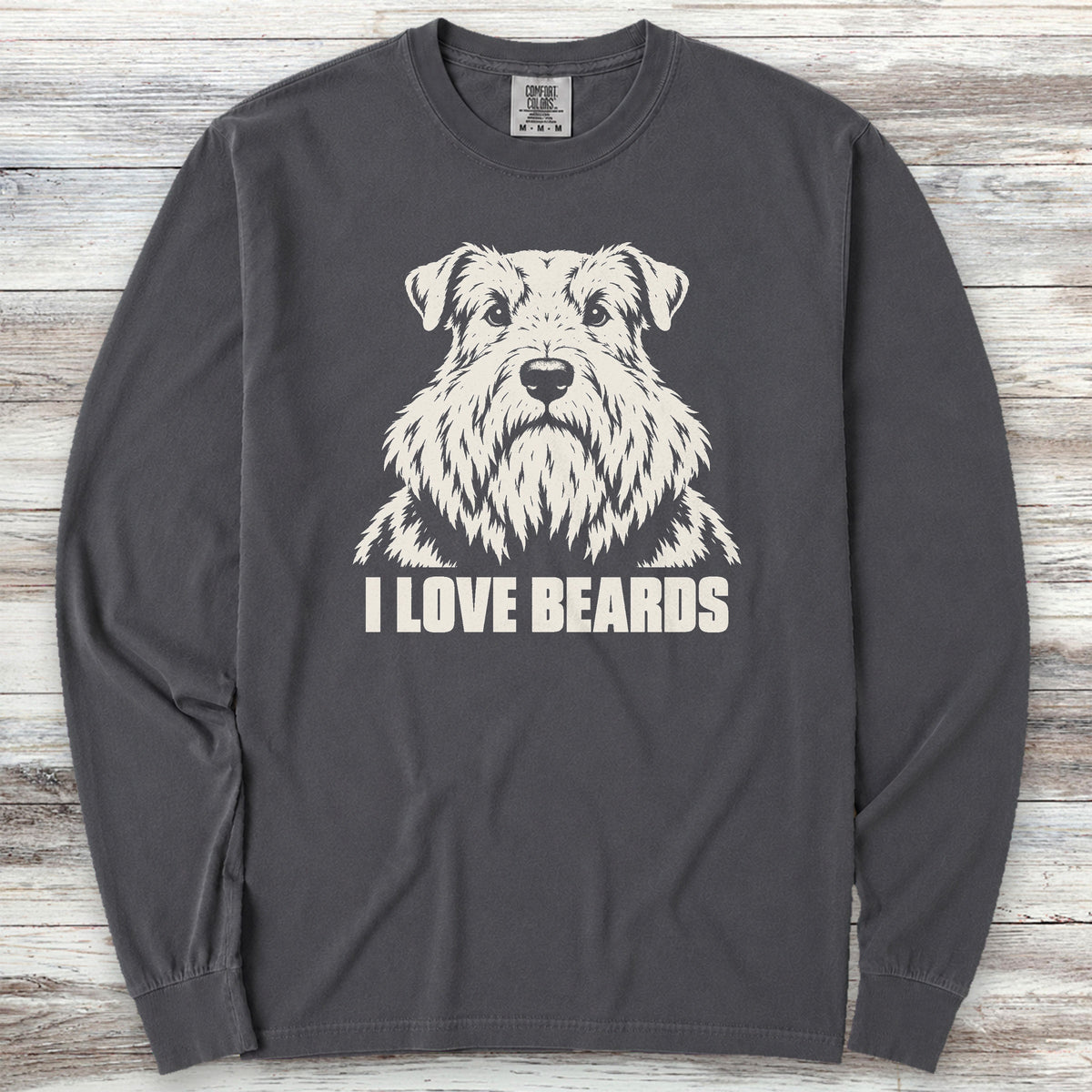 Sealyham Terrier I Love Beards Long Sleeve Tee - Graphite