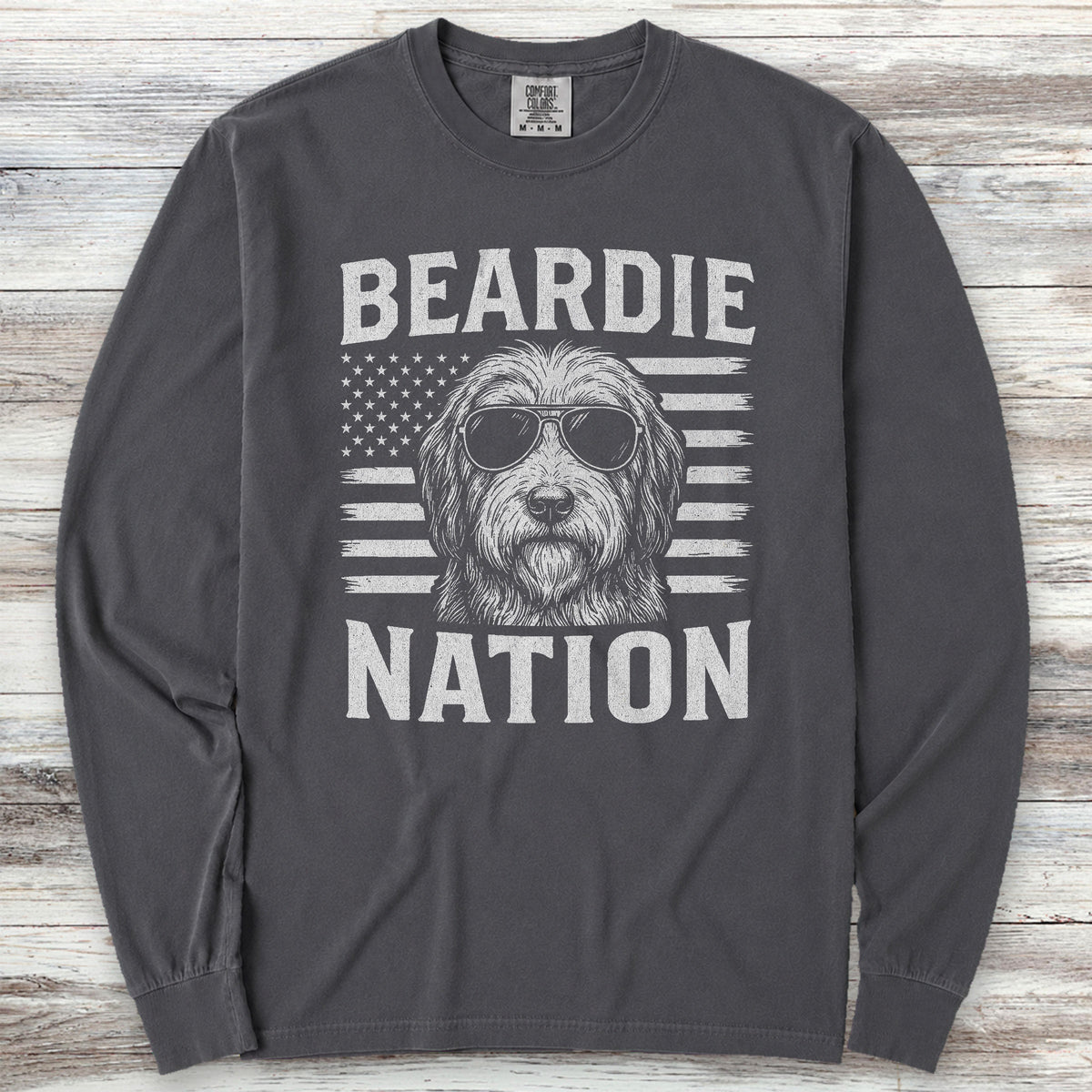 Bearded Collie Nation Long Sleeve Tee - Graphite