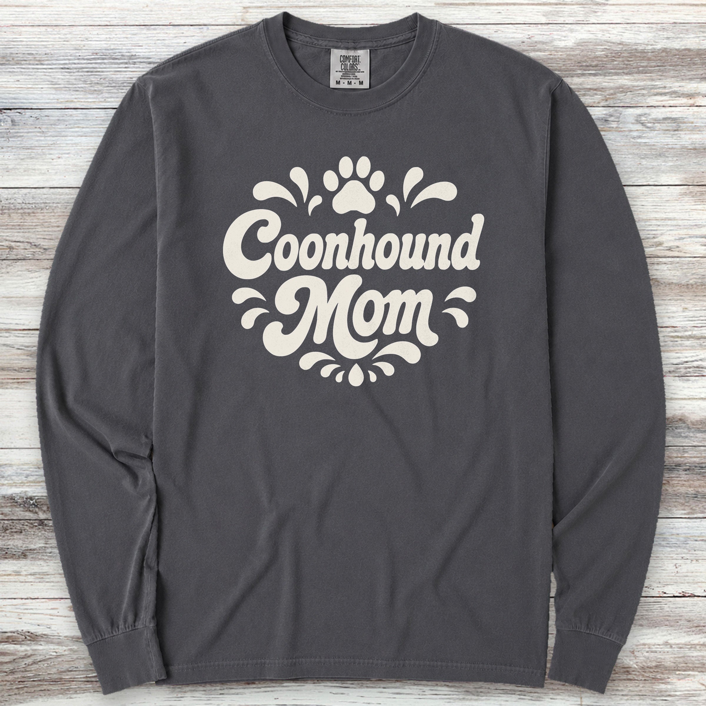 Coonhound Groovy Mom Long Sleeve Tee - Graphite