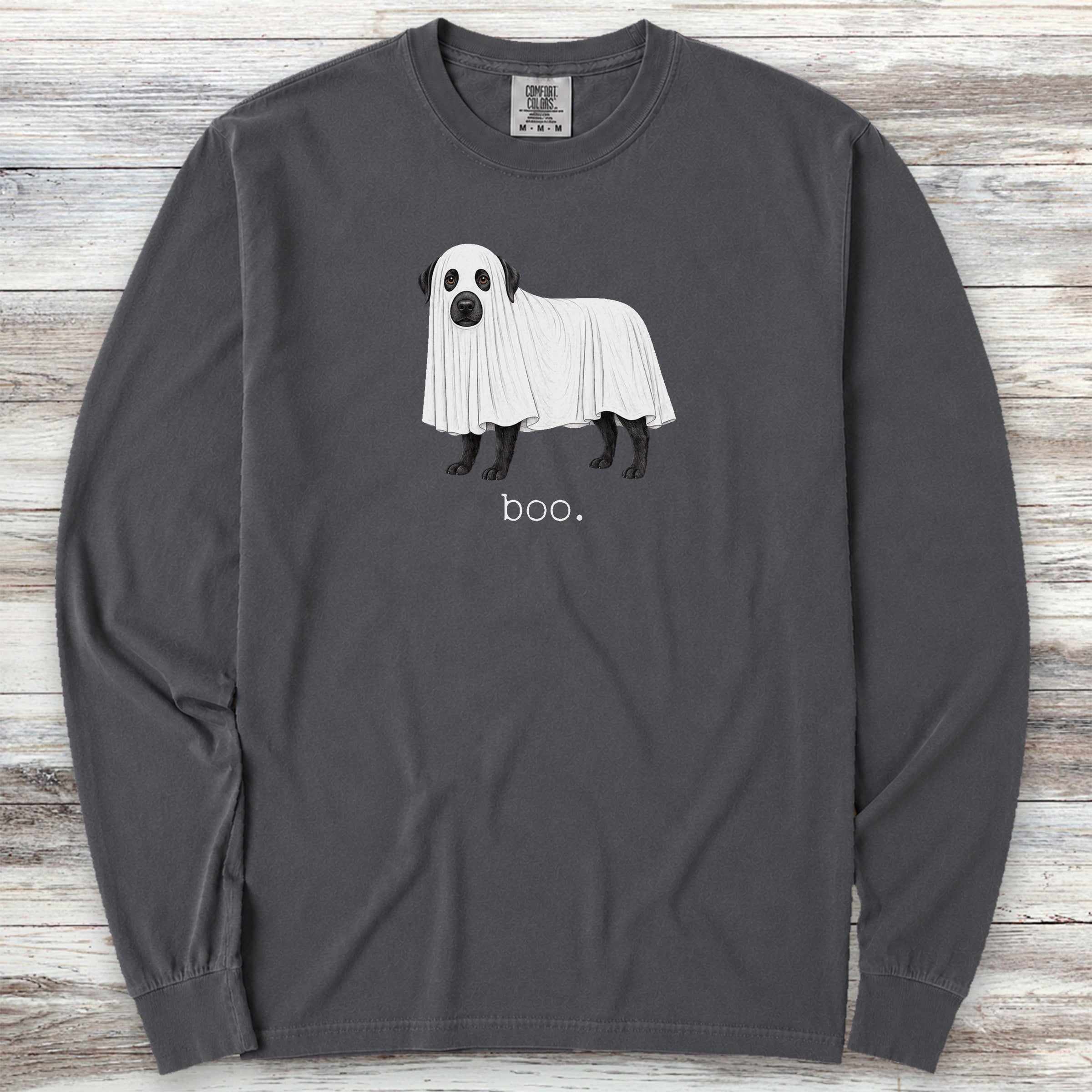 Labrador Retriever Black Boo Long Sleeve Tee - Graphite