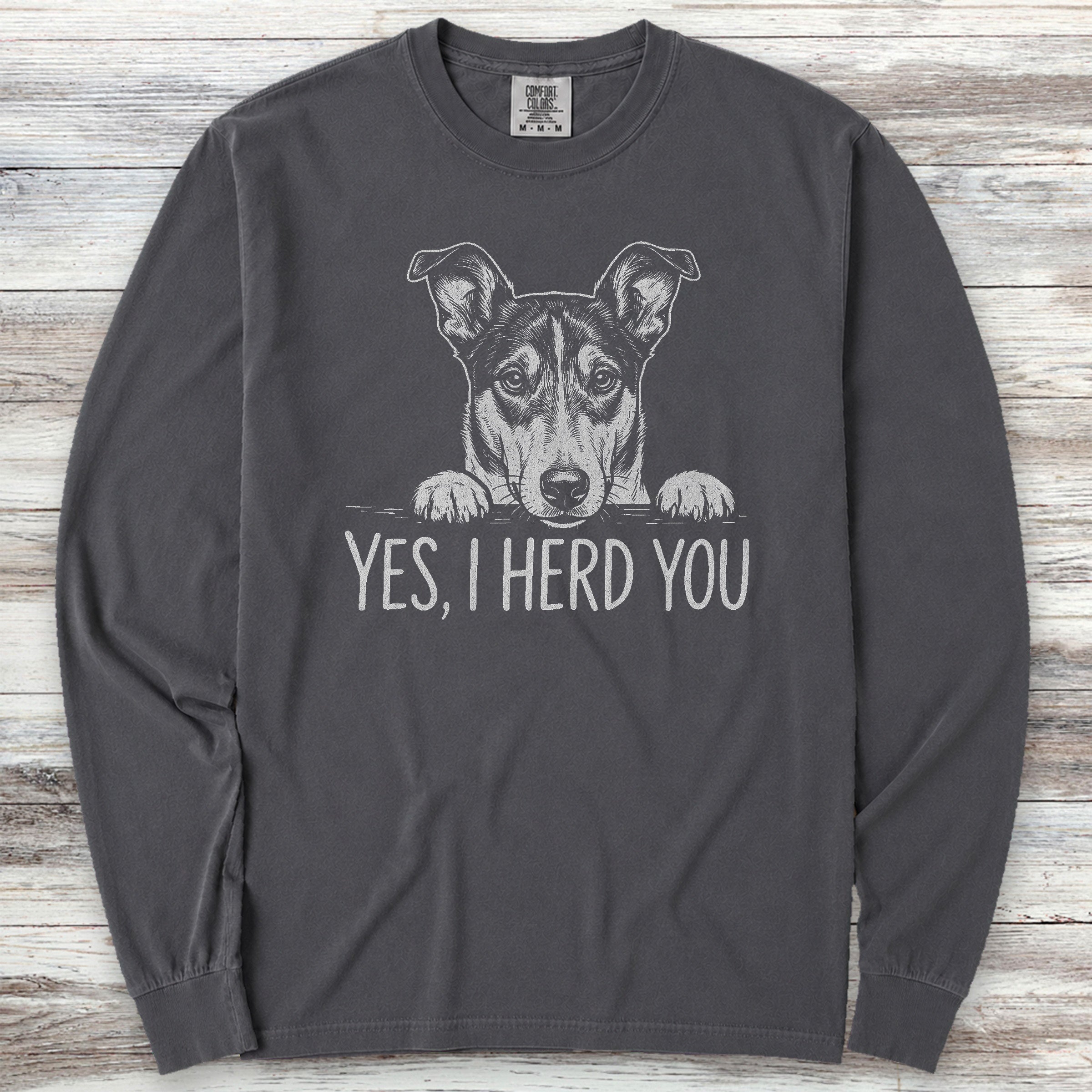 Smooth Collie Herd You Long Sleeve Tee - Graphite