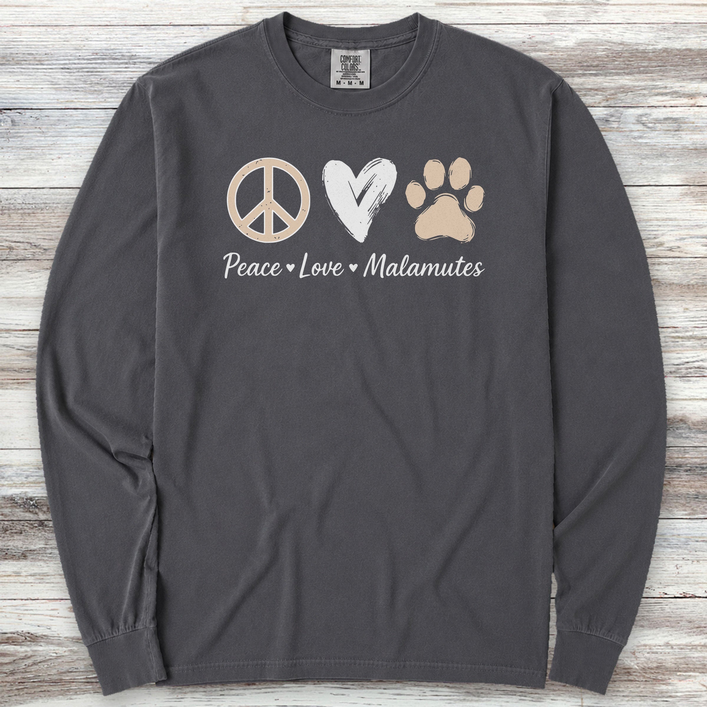 Malamute Peace Long Sleeve Tee - Graphite