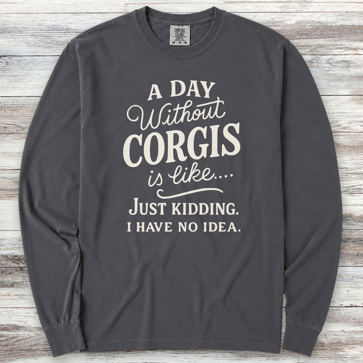 Corgi Days Long Sleeve Tee - Graphite