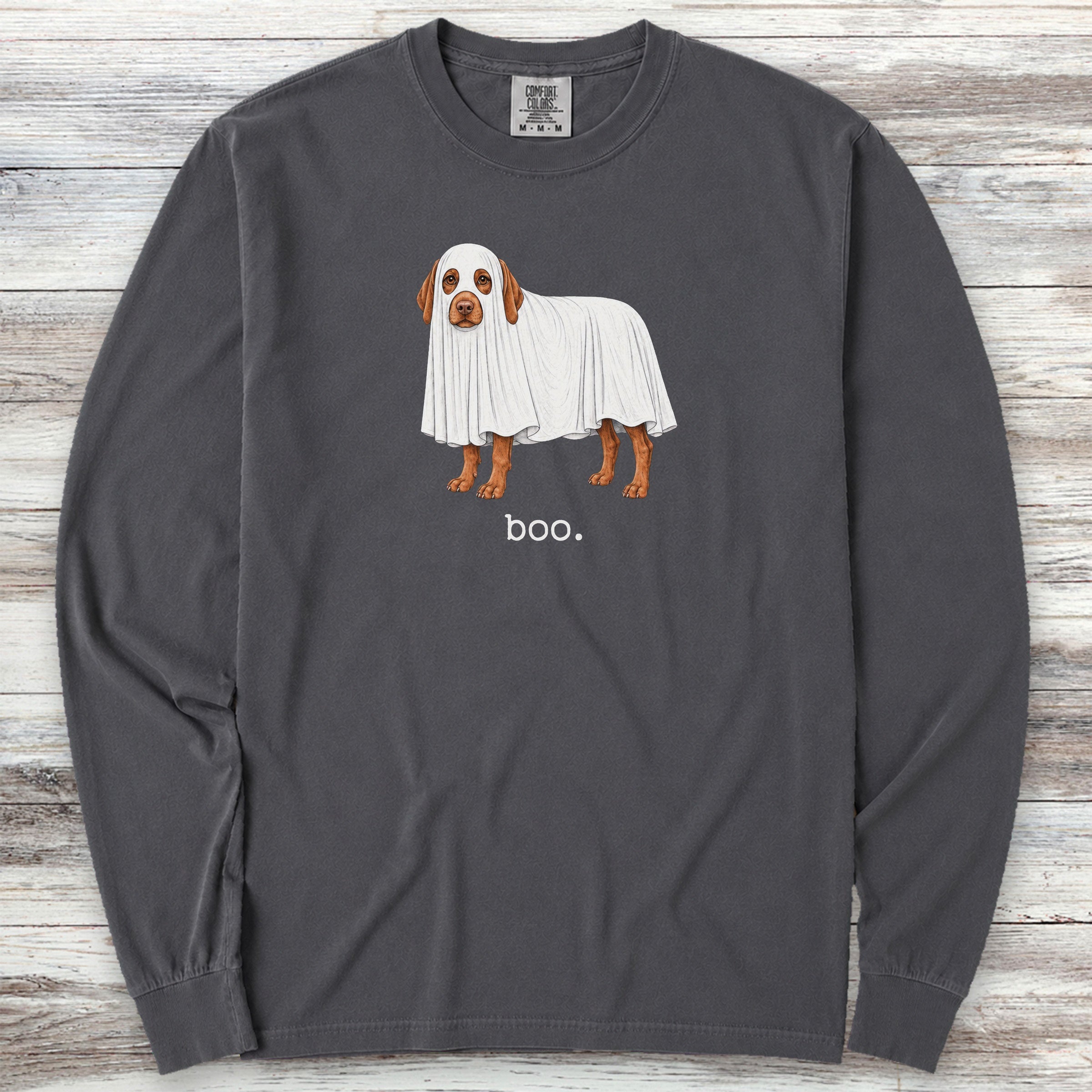 Vizsla Boo Long Sleeve Tee - Graphite