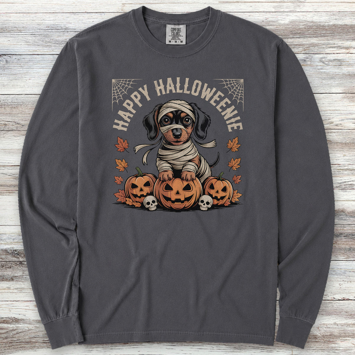 Dachshund Halloweenie Long Sleeve Tee - Graphite