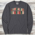 Australian Shepherd Holiday Faux Patchwork Long Sleeve Tee - Graphite