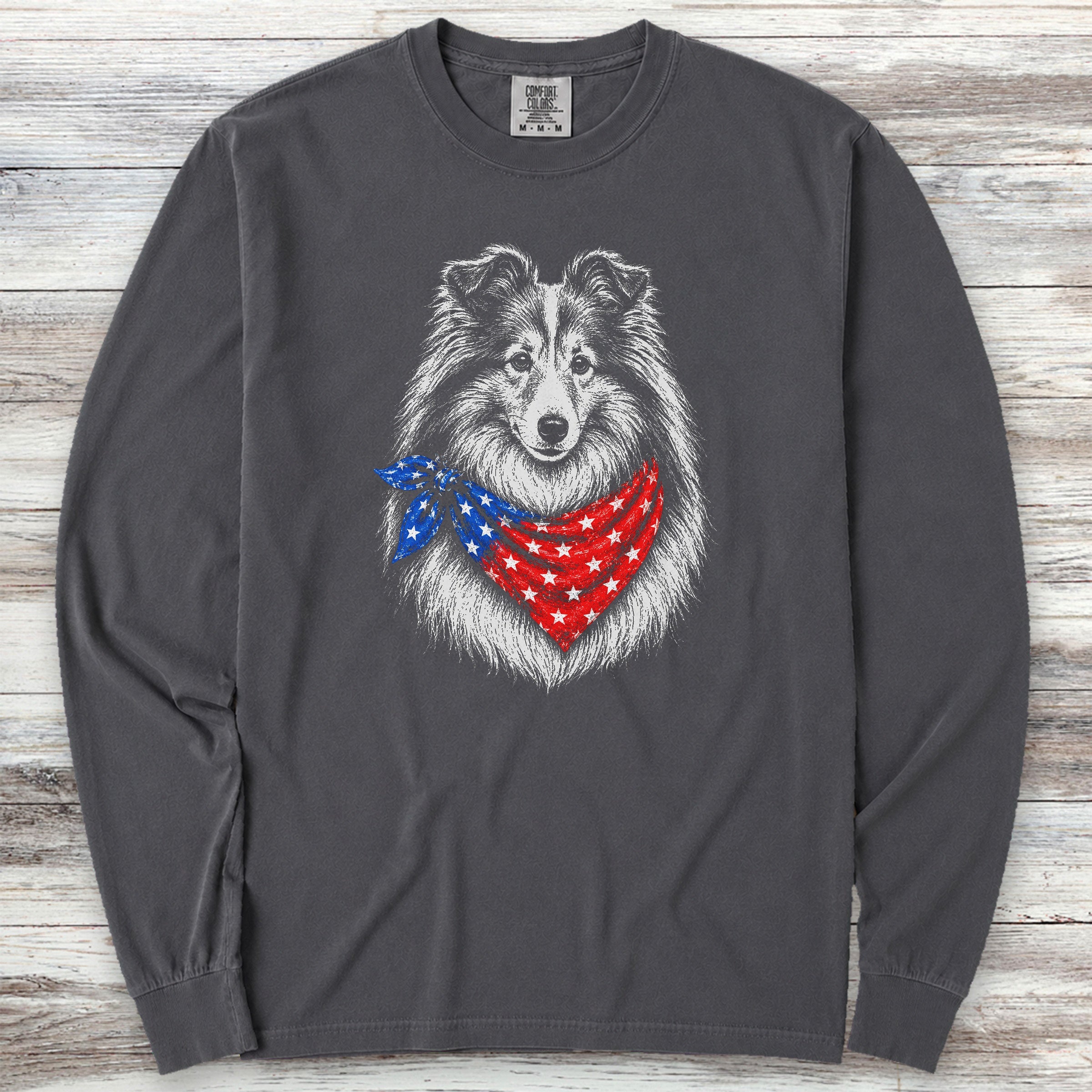 Shetland Sheepdog USA Long Sleeve Tee - Graphite