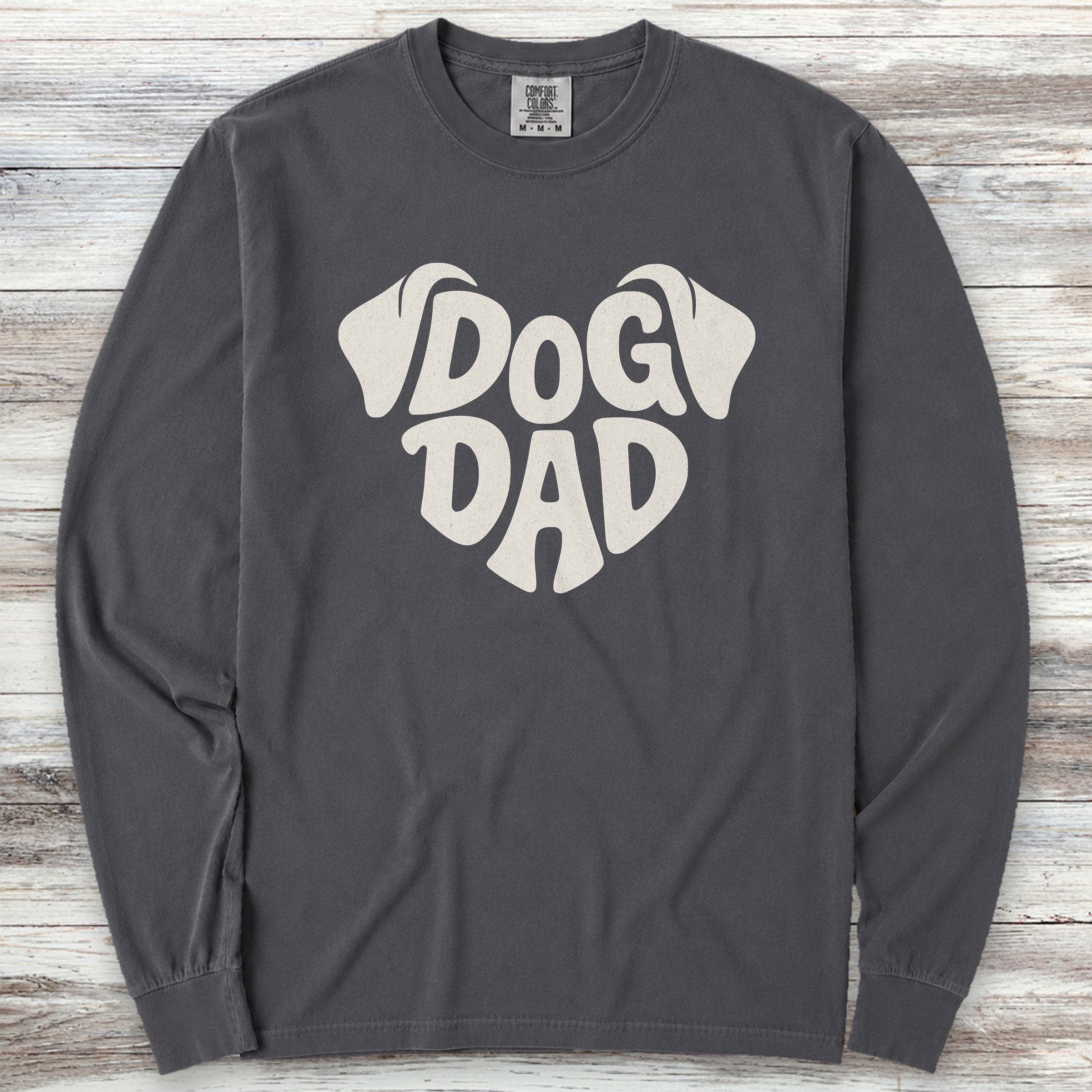 Dog Dad Ears Long Sleeve Tee - Graphite
