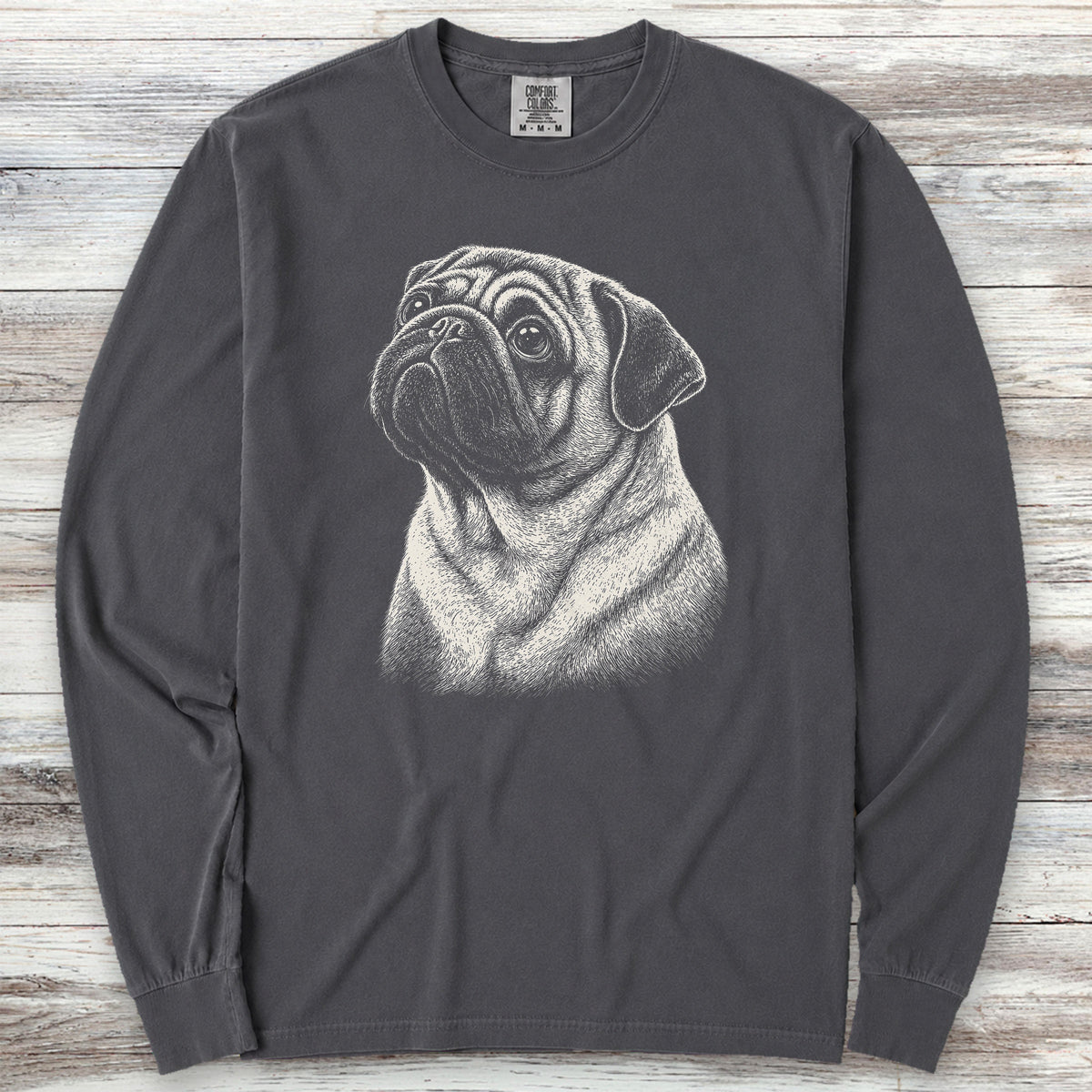 Pug Loyalty Long Sleeve Tee - Graphite
