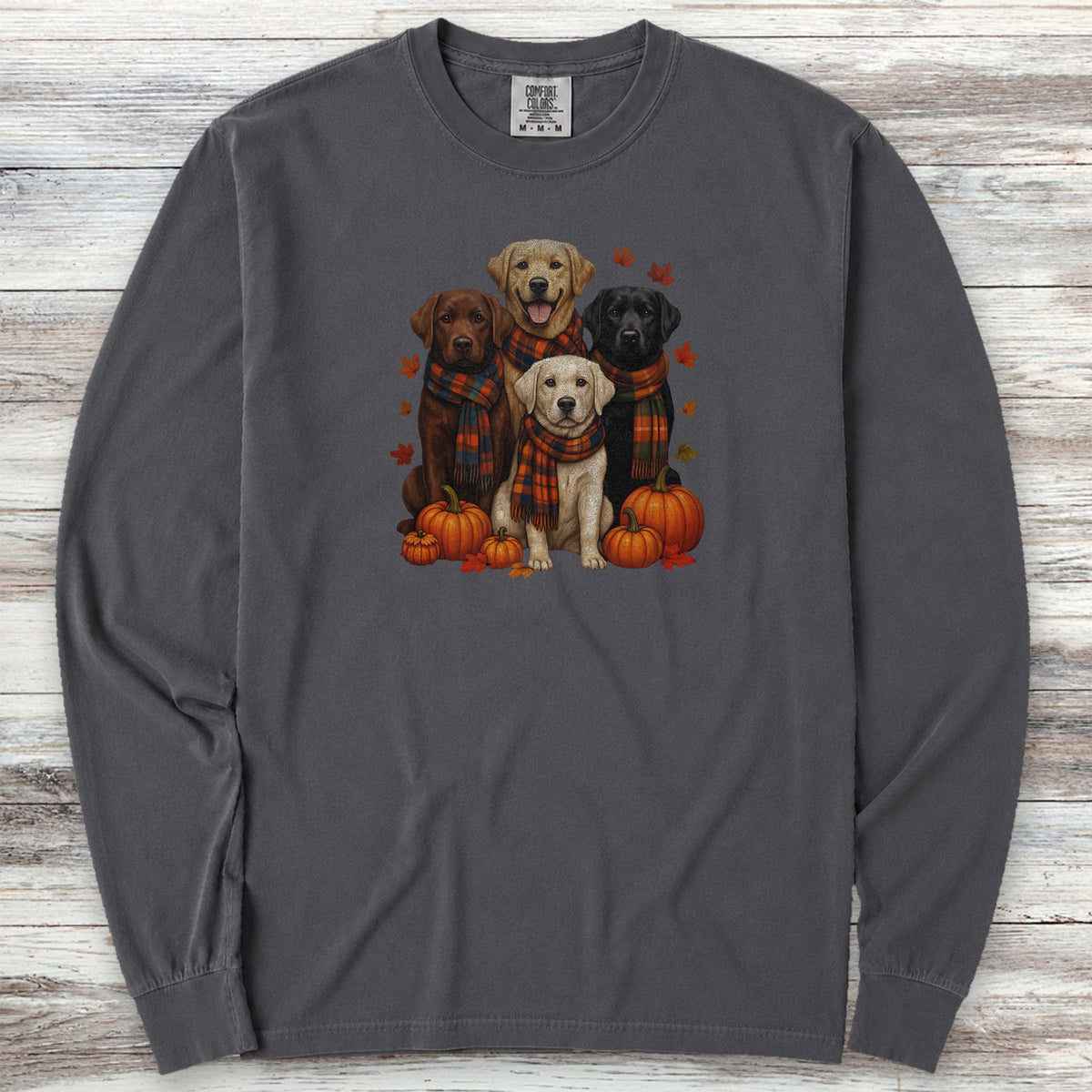 Labrador Retriever Fall Long Sleeve Tee - Graphite