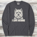 West Highland I Love Beards Long Sleeve Tee - Graphite