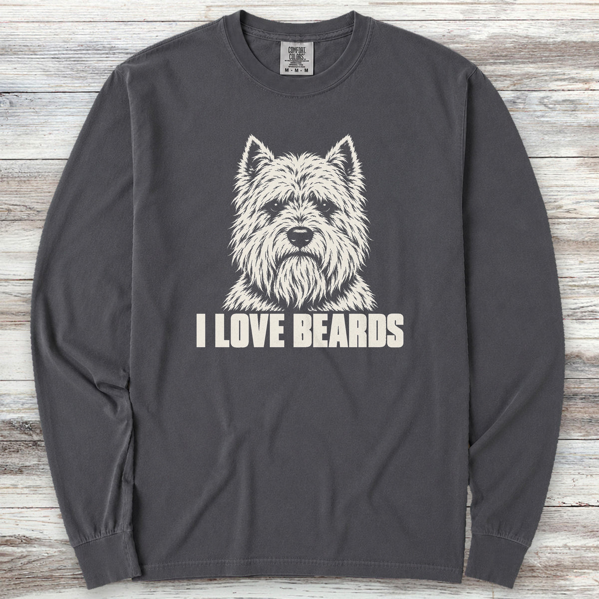 West Highland I Love Beards Long Sleeve Tee - Graphite