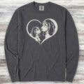 Basset Hound Heart Bond Long Sleeve Tee - Graphite
