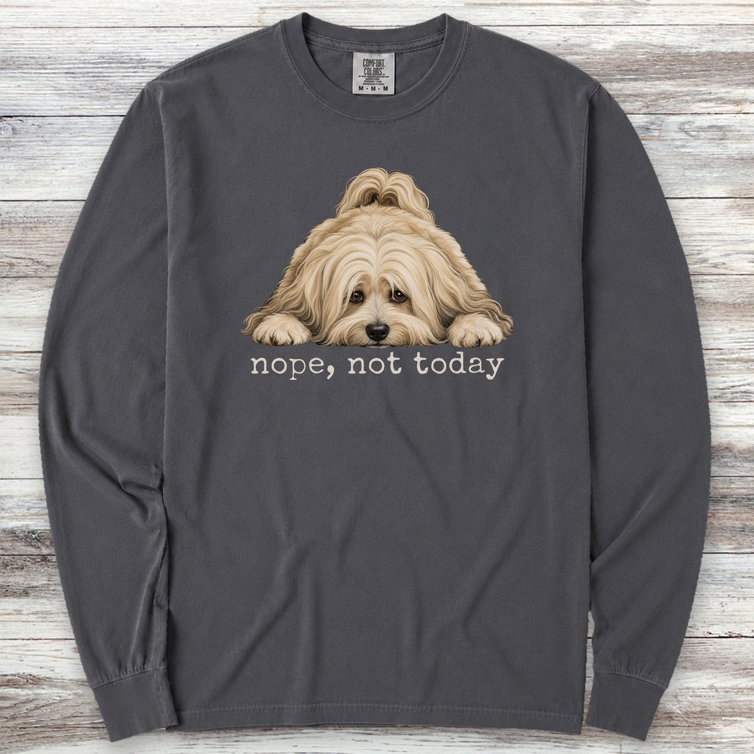 Havanese Nope Long Sleeve Tee - Graphite
