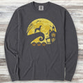 Whippet Halloween Moon Long Sleeve Tee - Graphite