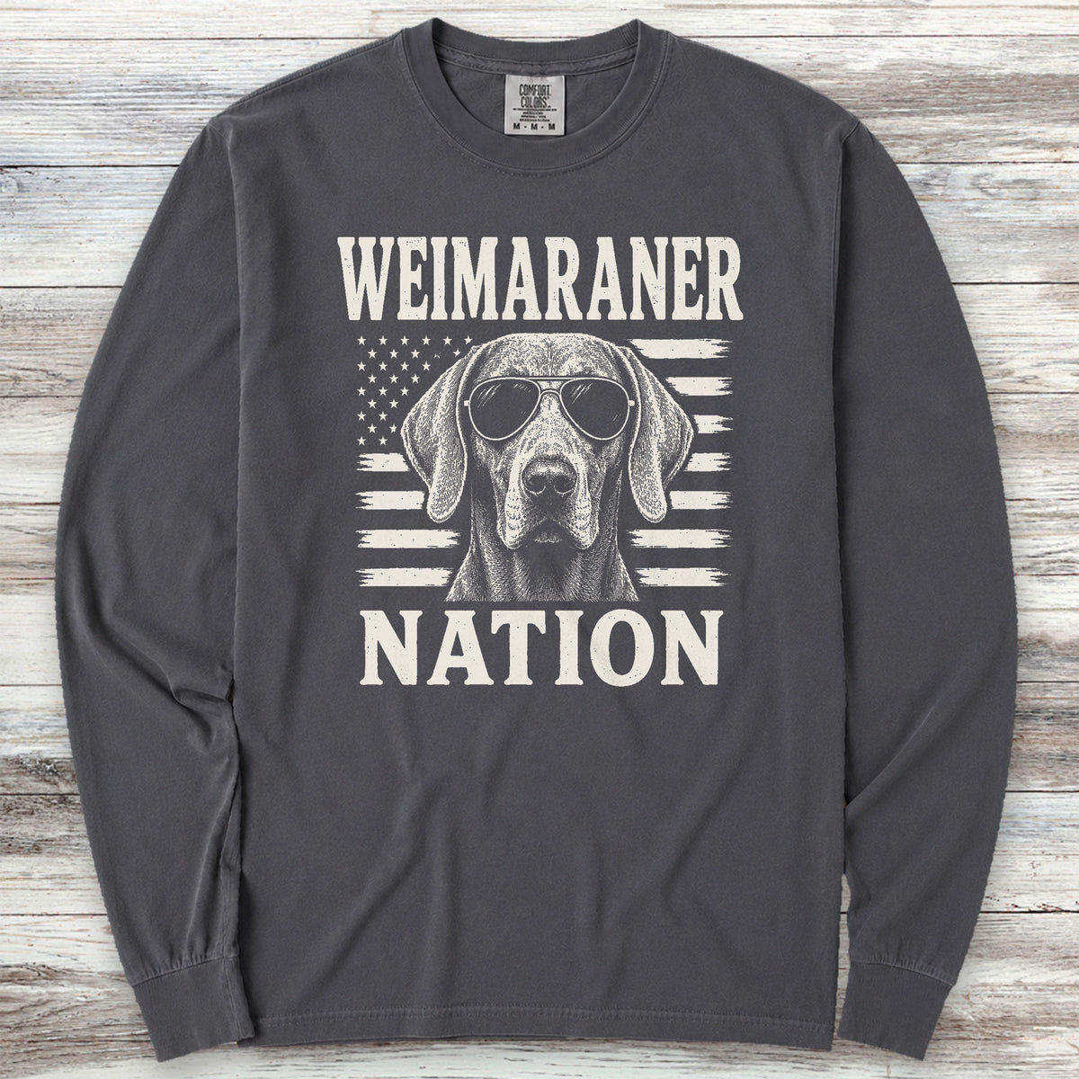 Weimaraner Nation Long Sleeve Tee - Graphite