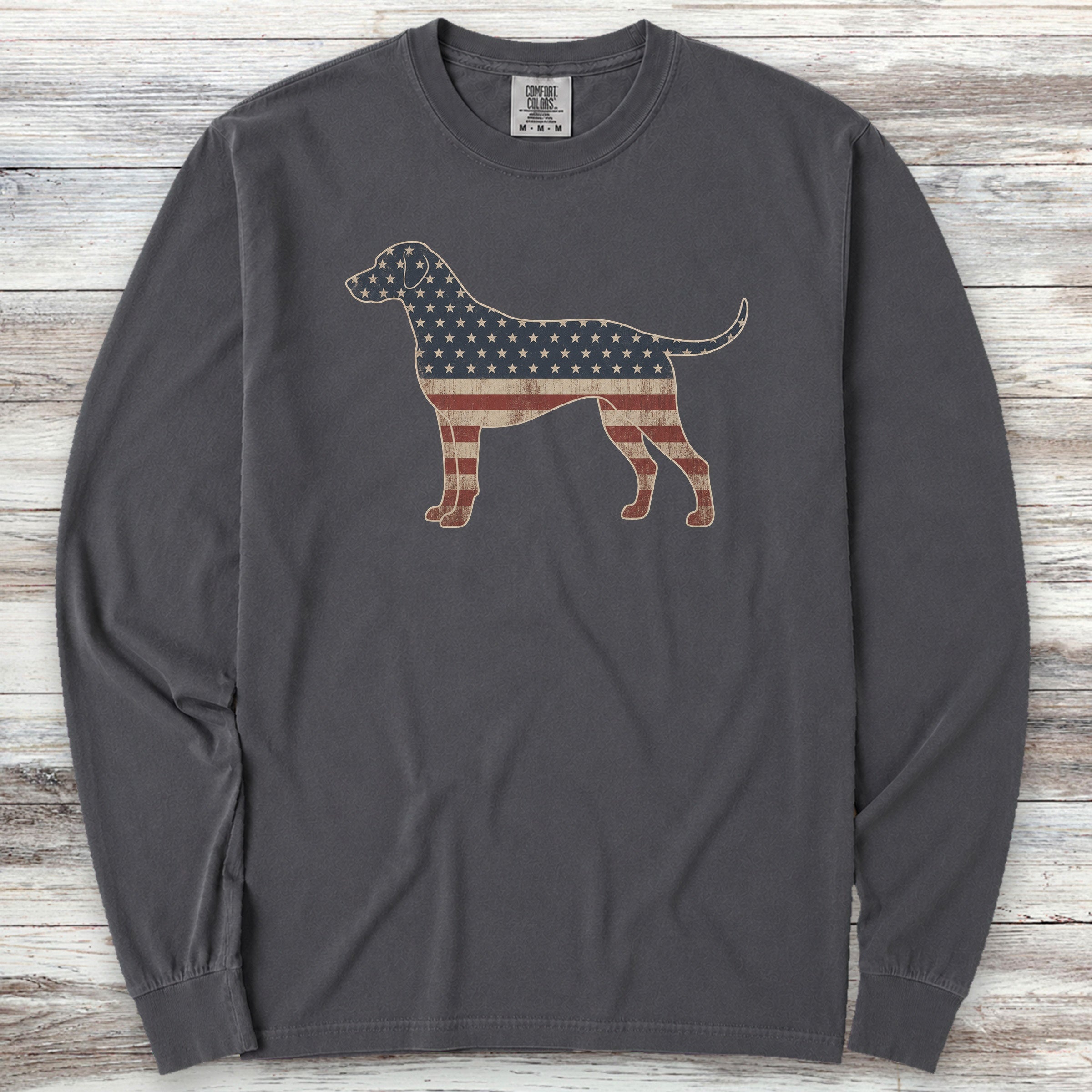 Rhodesian Ridgeback Vintage USA Long Sleeve Tee - Graphite