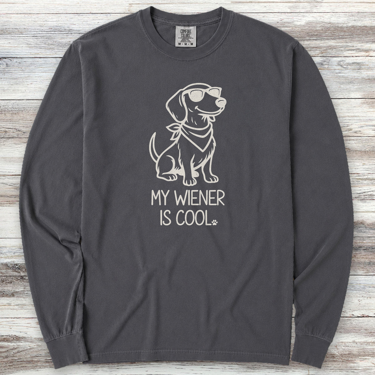 Dachshund Cool Wiener Long Sleeve Tee - Graphite