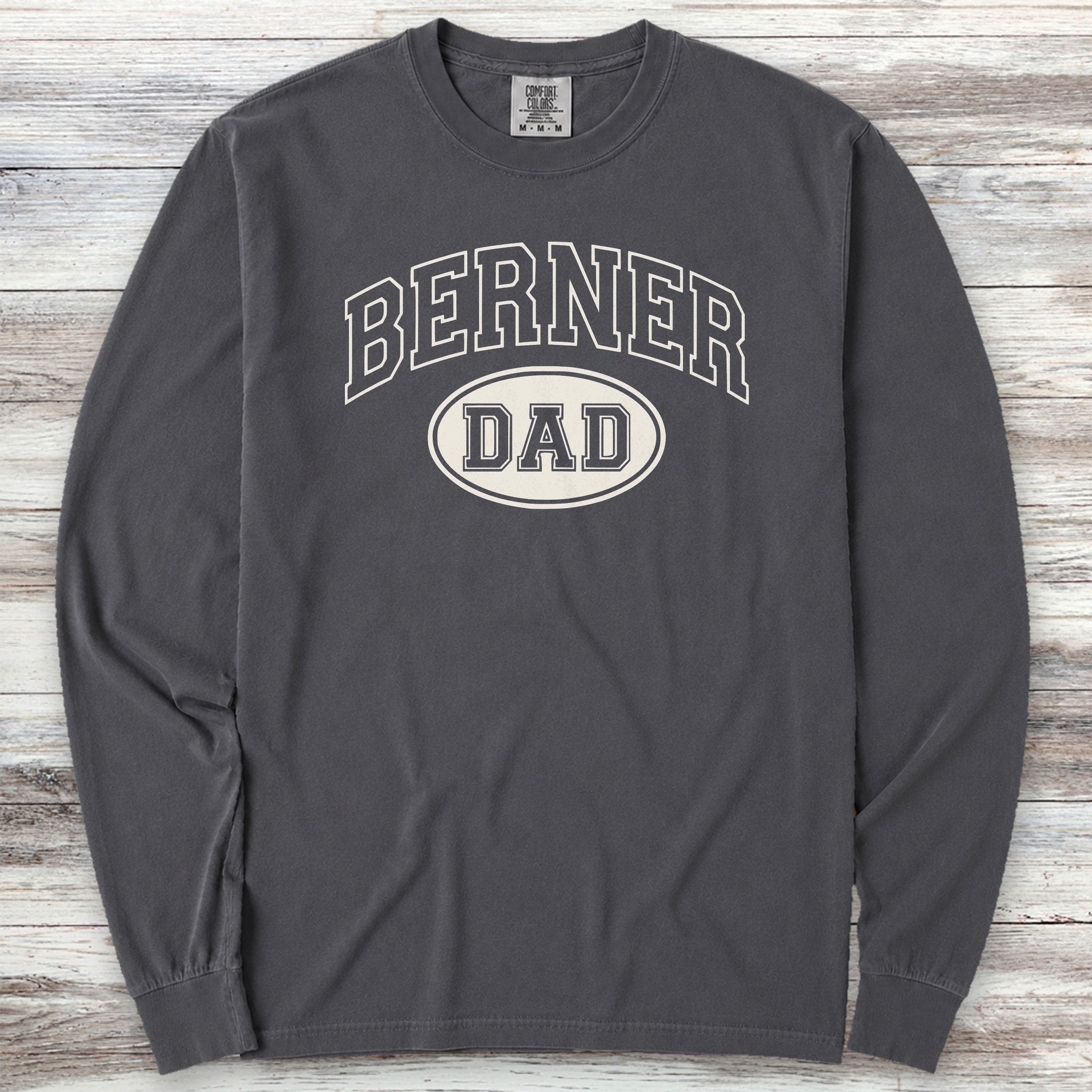 Bernese Mountain Dog Dad Long Sleeve Tee - Graphite