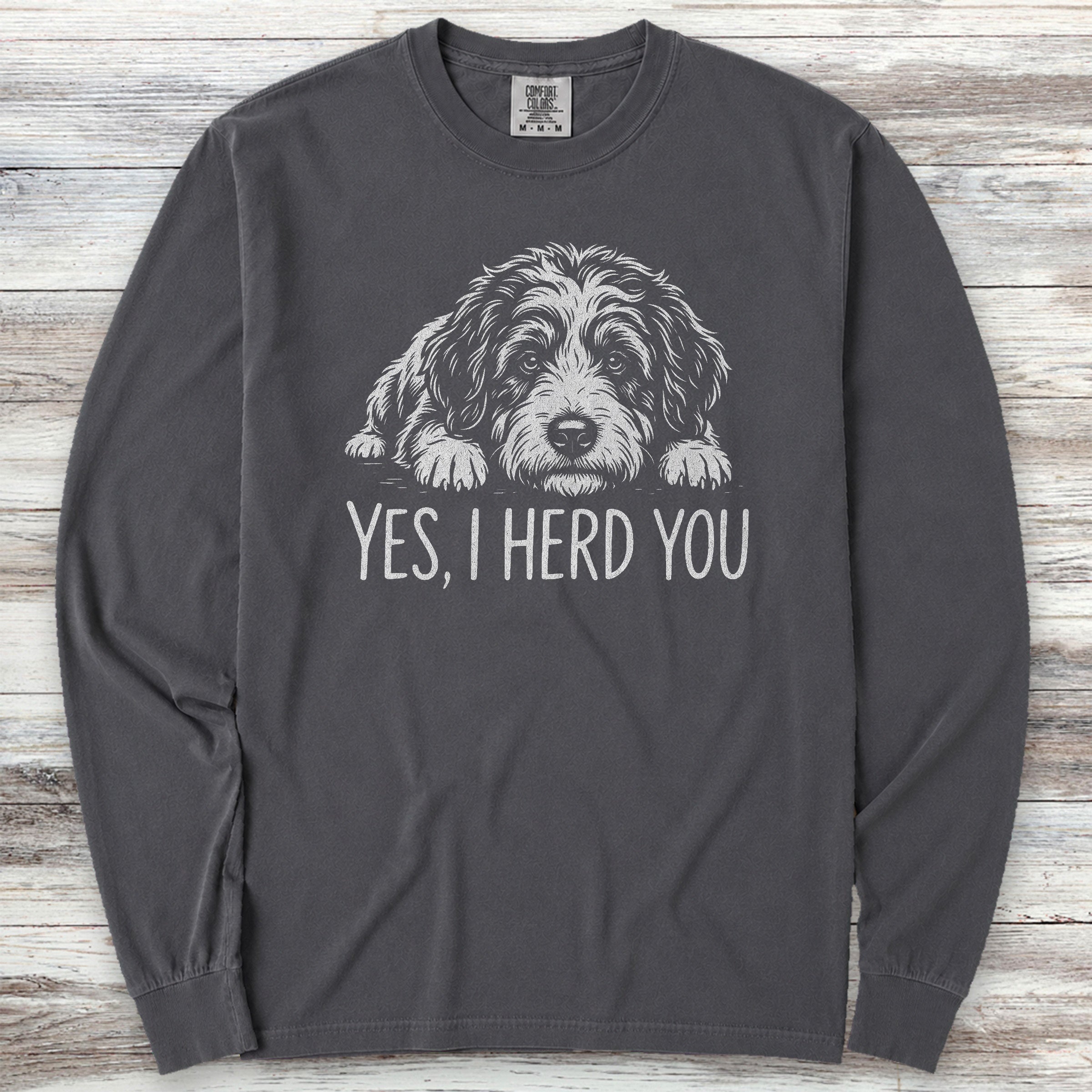Bernedoodle Herd You Long Sleeve Tee - Graphite