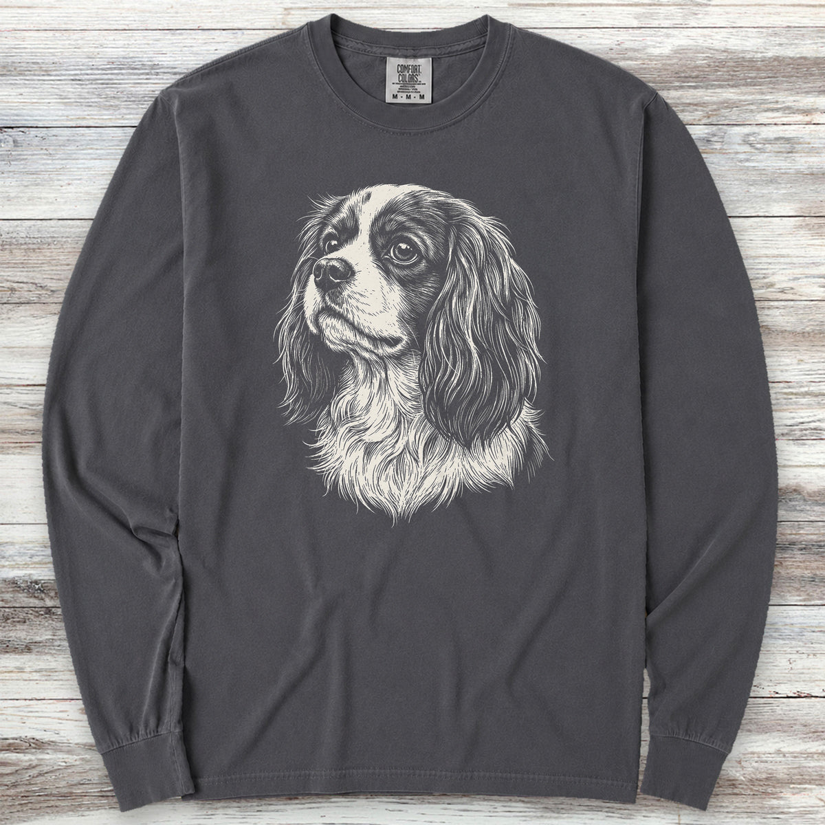Cavalier King Charles Spaniel Loyalty Long Sleeve Tee - Graphite