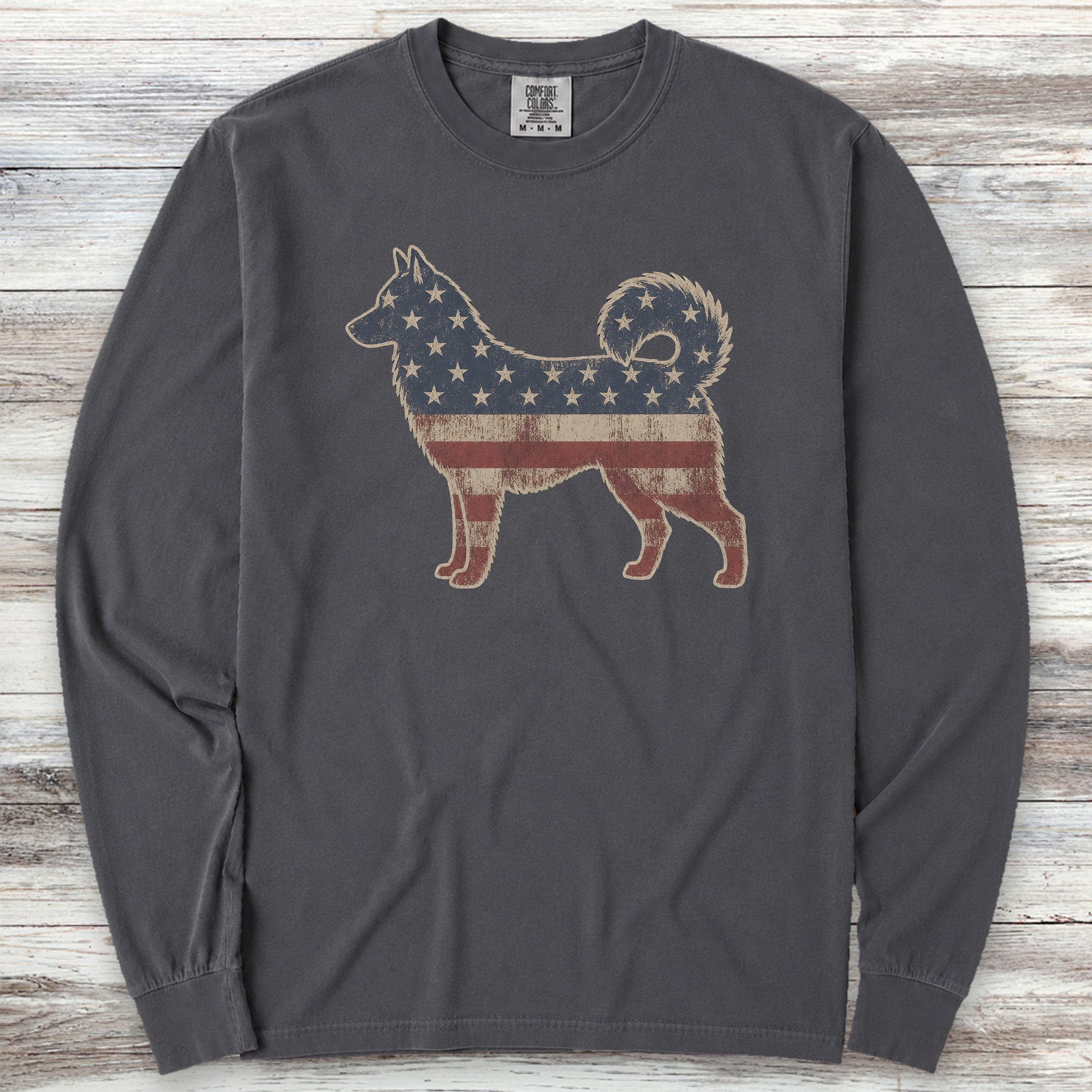 Husky Vintage USA Long Sleeve Tee - Graphite