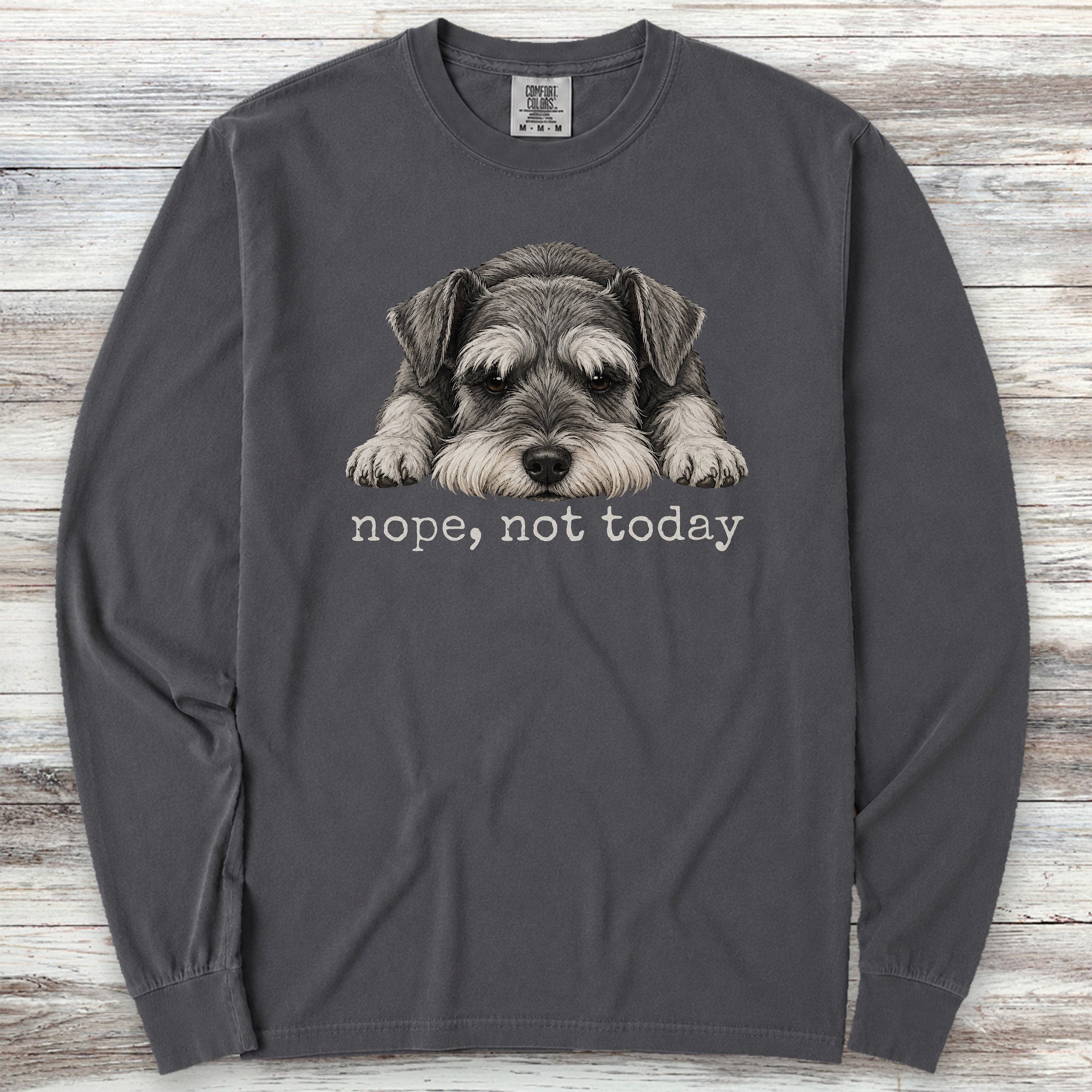 Schnauzer Nope Long Sleeve Tee - Graphite