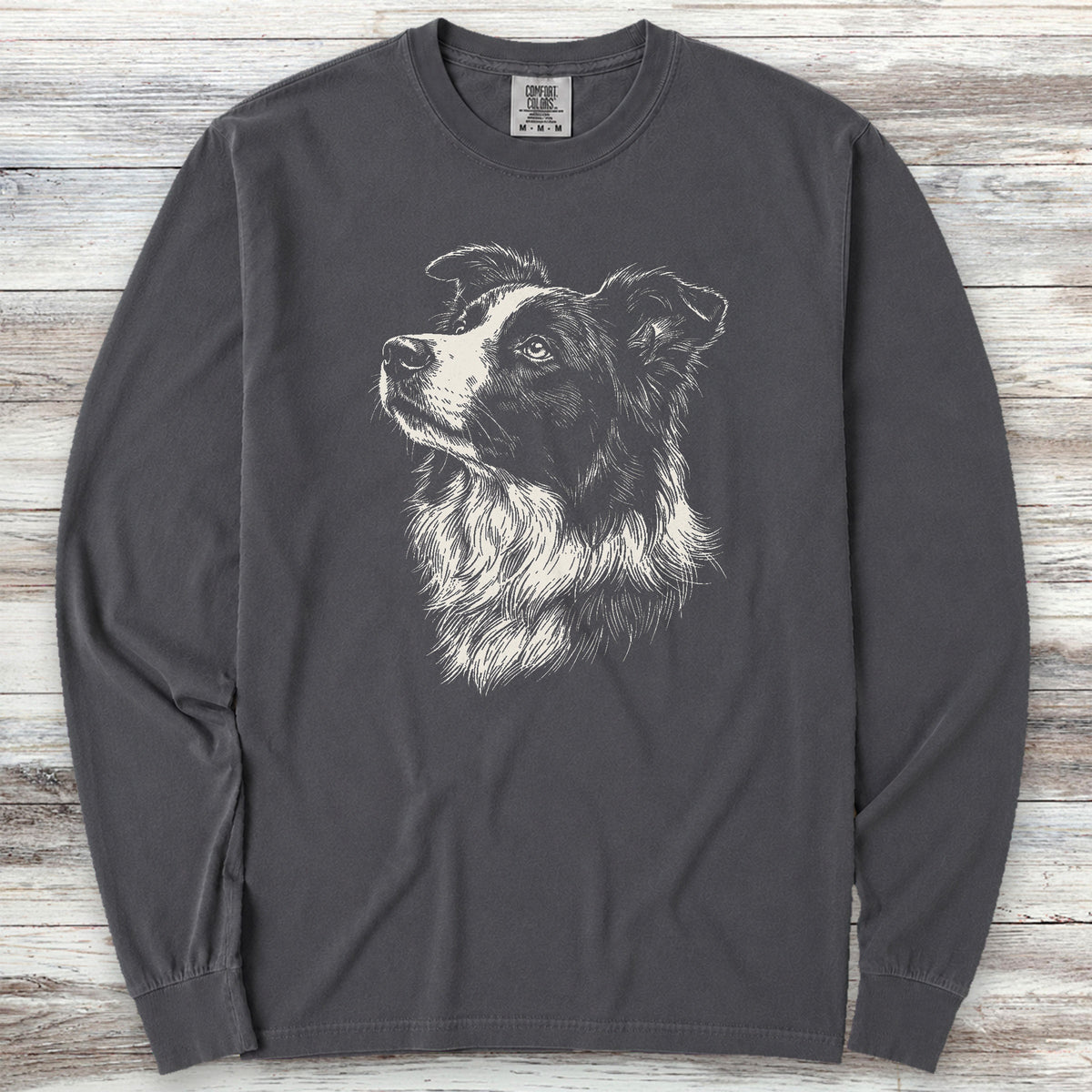 Border Collie Loyalty Long Sleeve Tee - Graphite