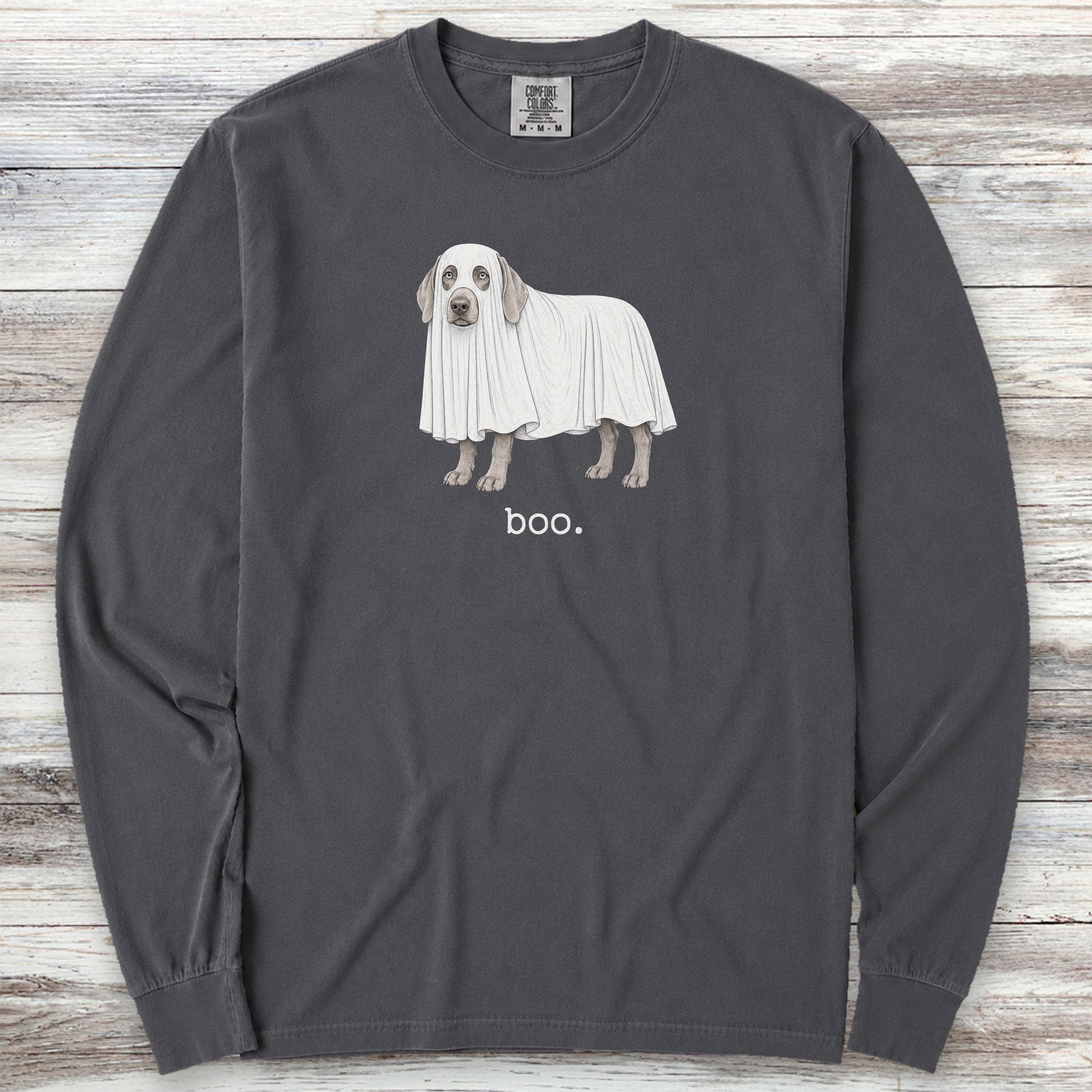 Weimaraner Boo Long Sleeve Tee - Graphite