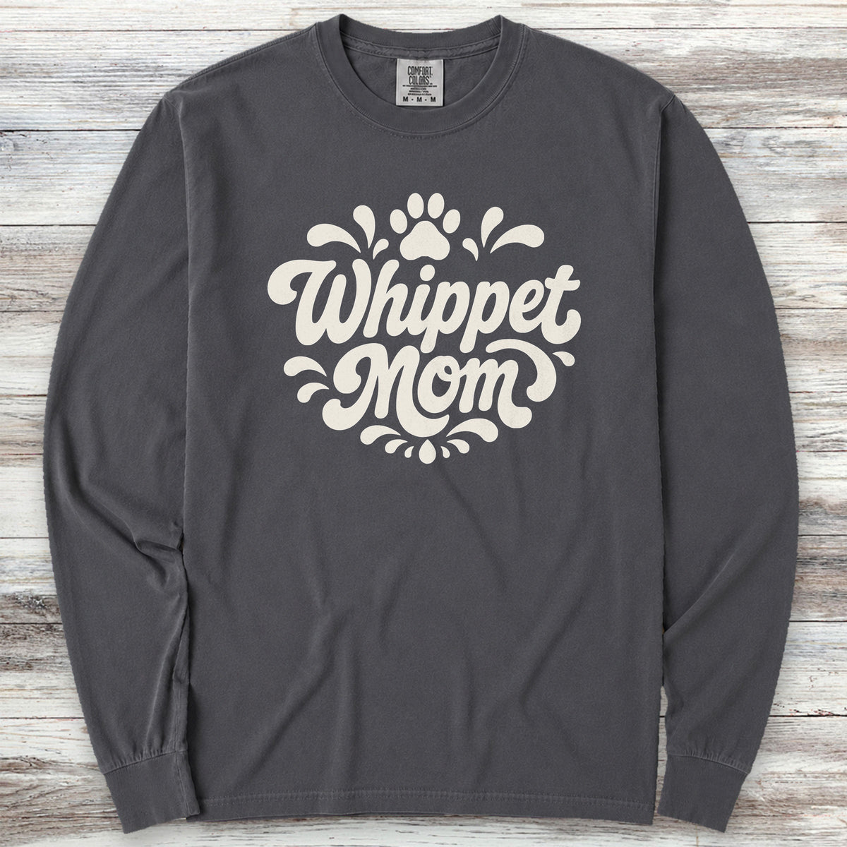 Whippet Groovy Mom Long Sleeve Tee - Graphite