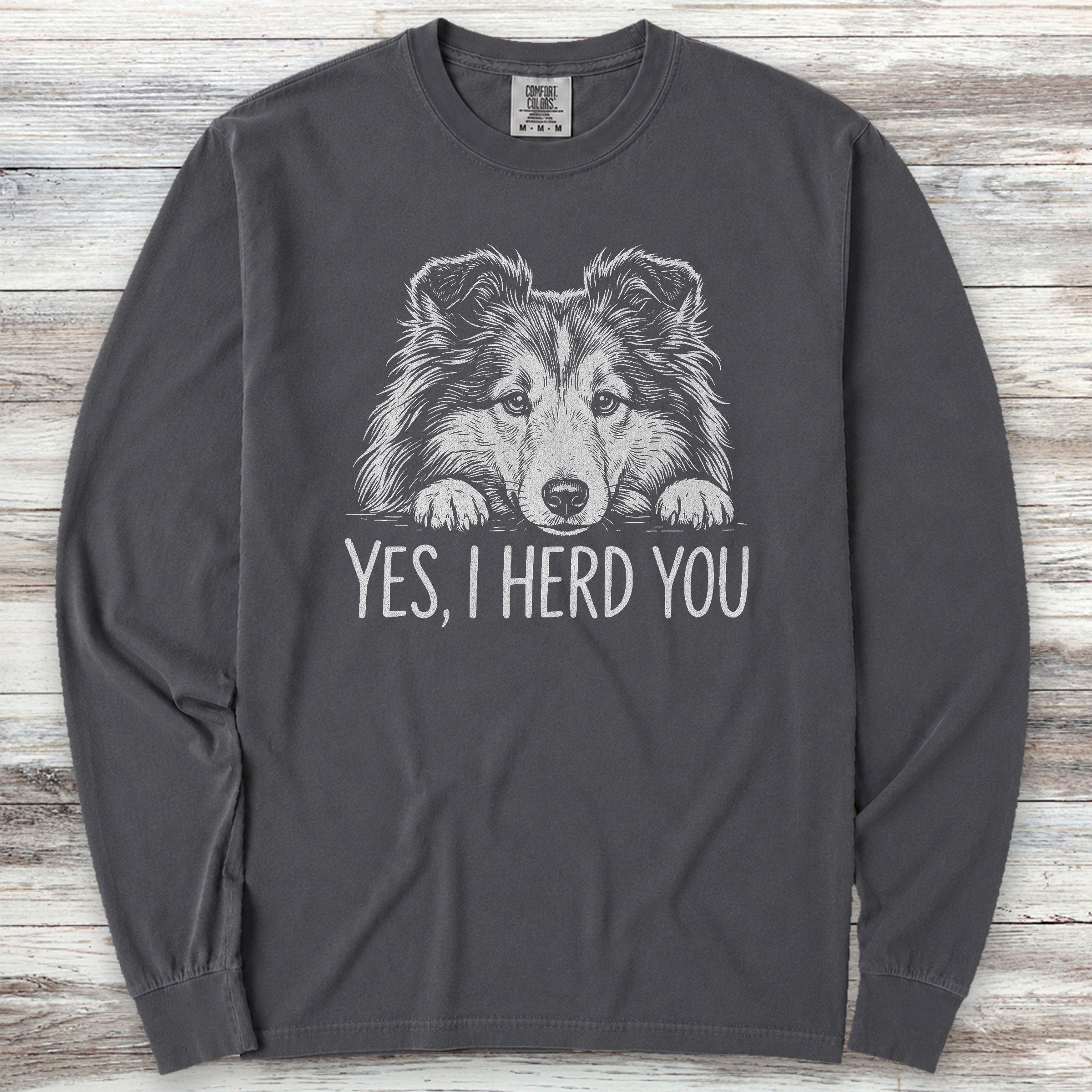 Shetland Sheepdog Herd You Long Sleeve Tee - Graphite
