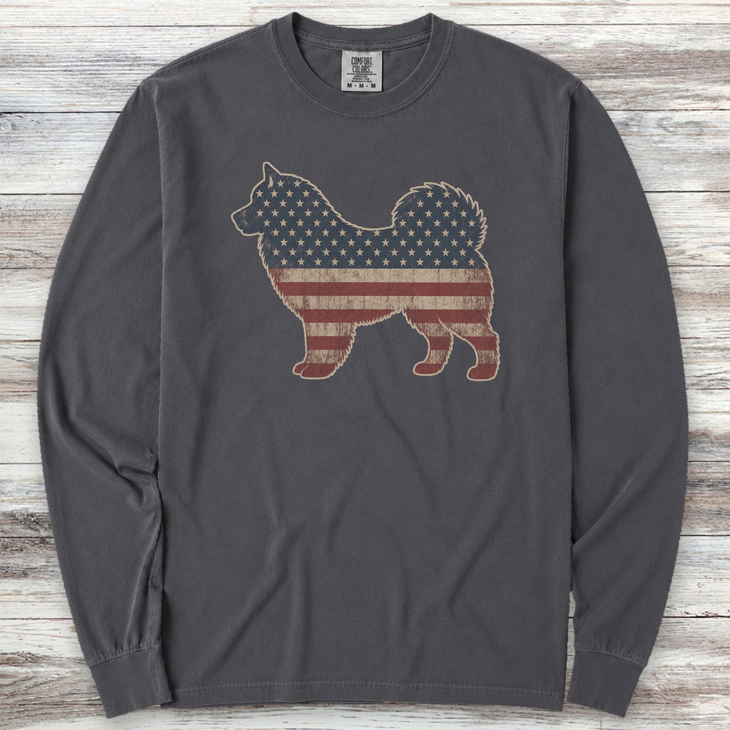 Alaskan Malamute Vintage USA Long Sleeve Tee - Graphite