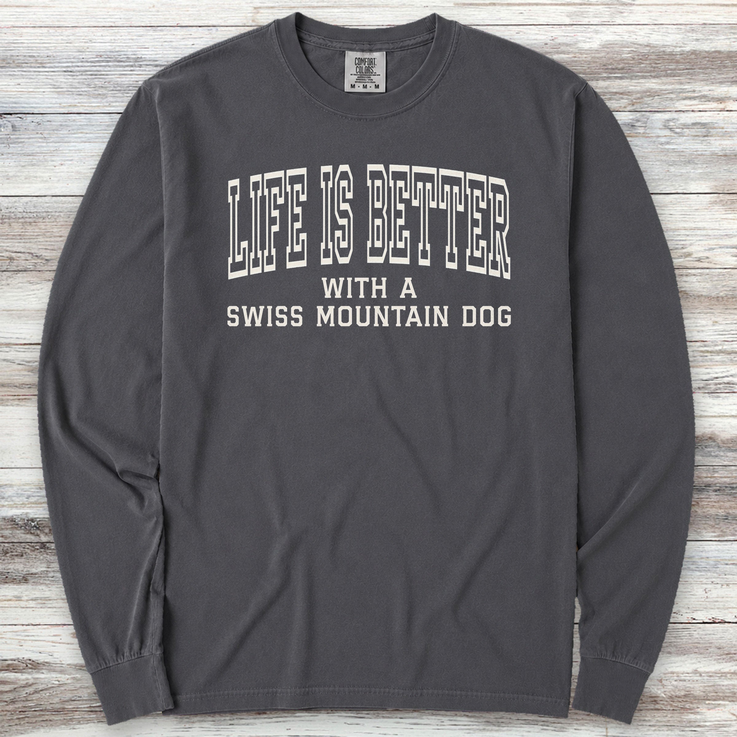 Swiss Mountain Dog Better Long Sleeve Tee - Graphite