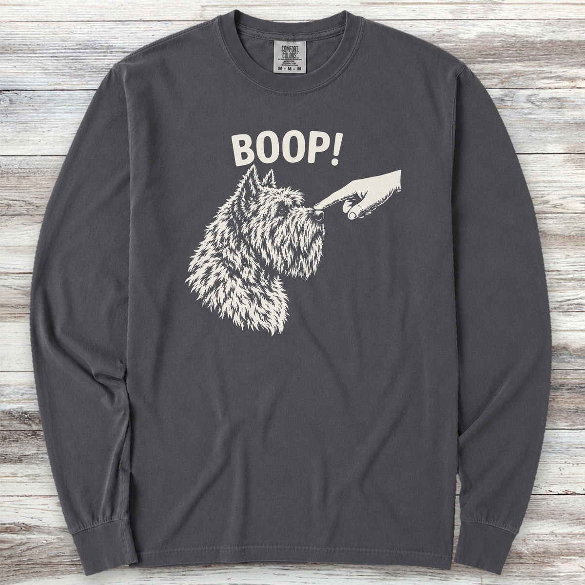Bouvier Cropped BOOP! Long Sleeve Tee - Graphite