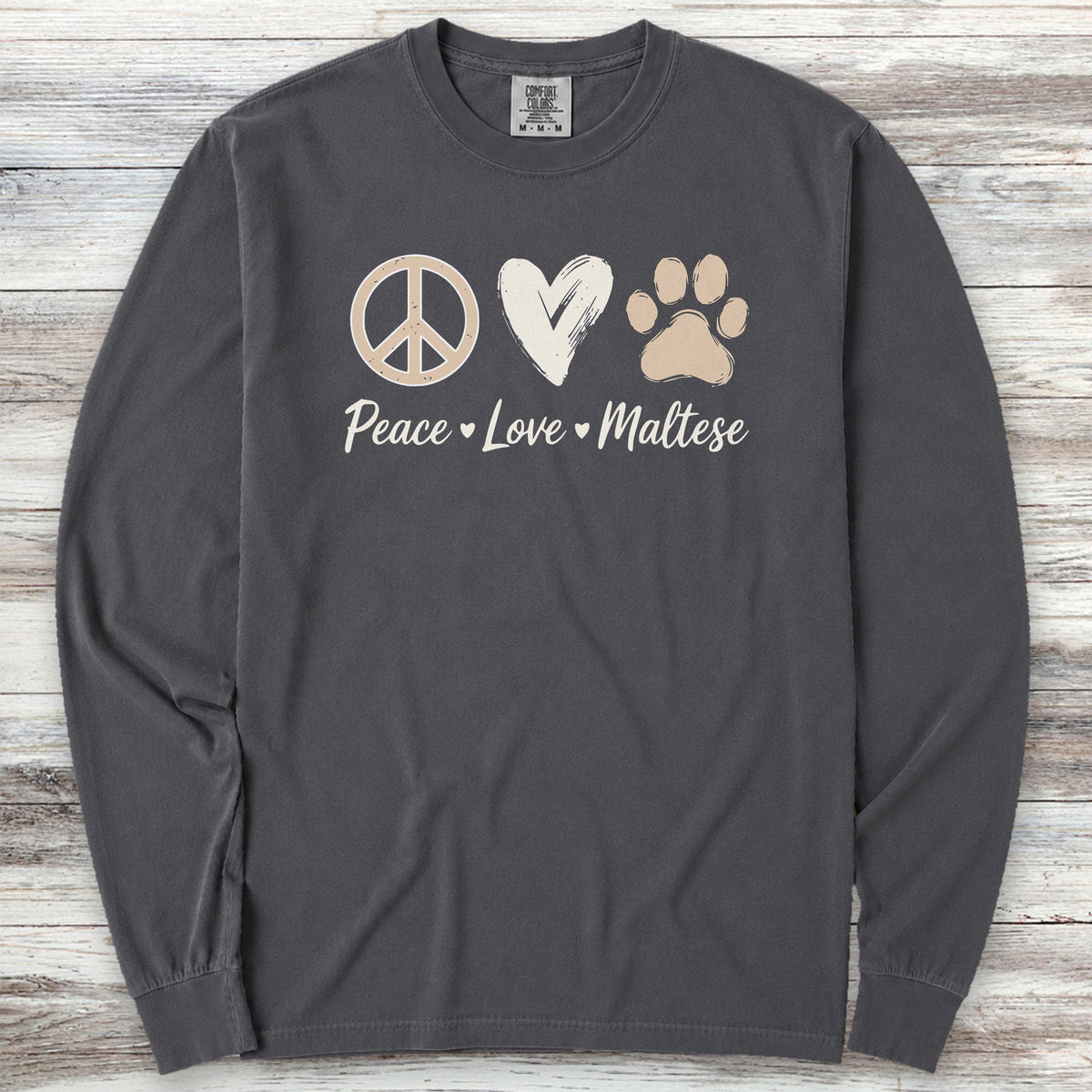 Maltese Peace Long Sleeve Tee - Graphite