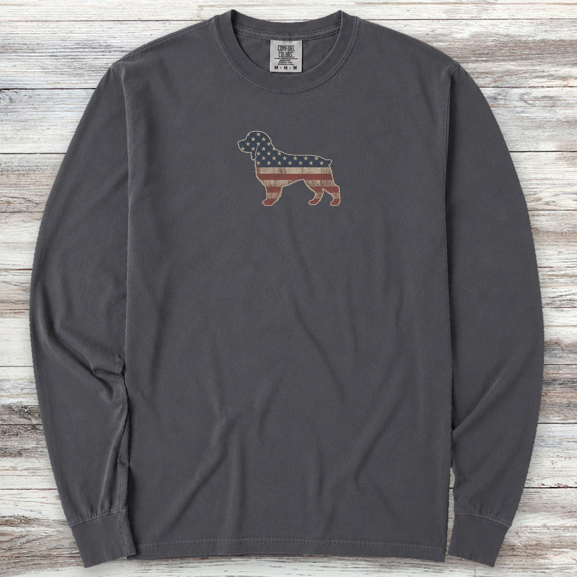 Boykin Spaniel Vintage USA Long Sleeve Tee - Graphite