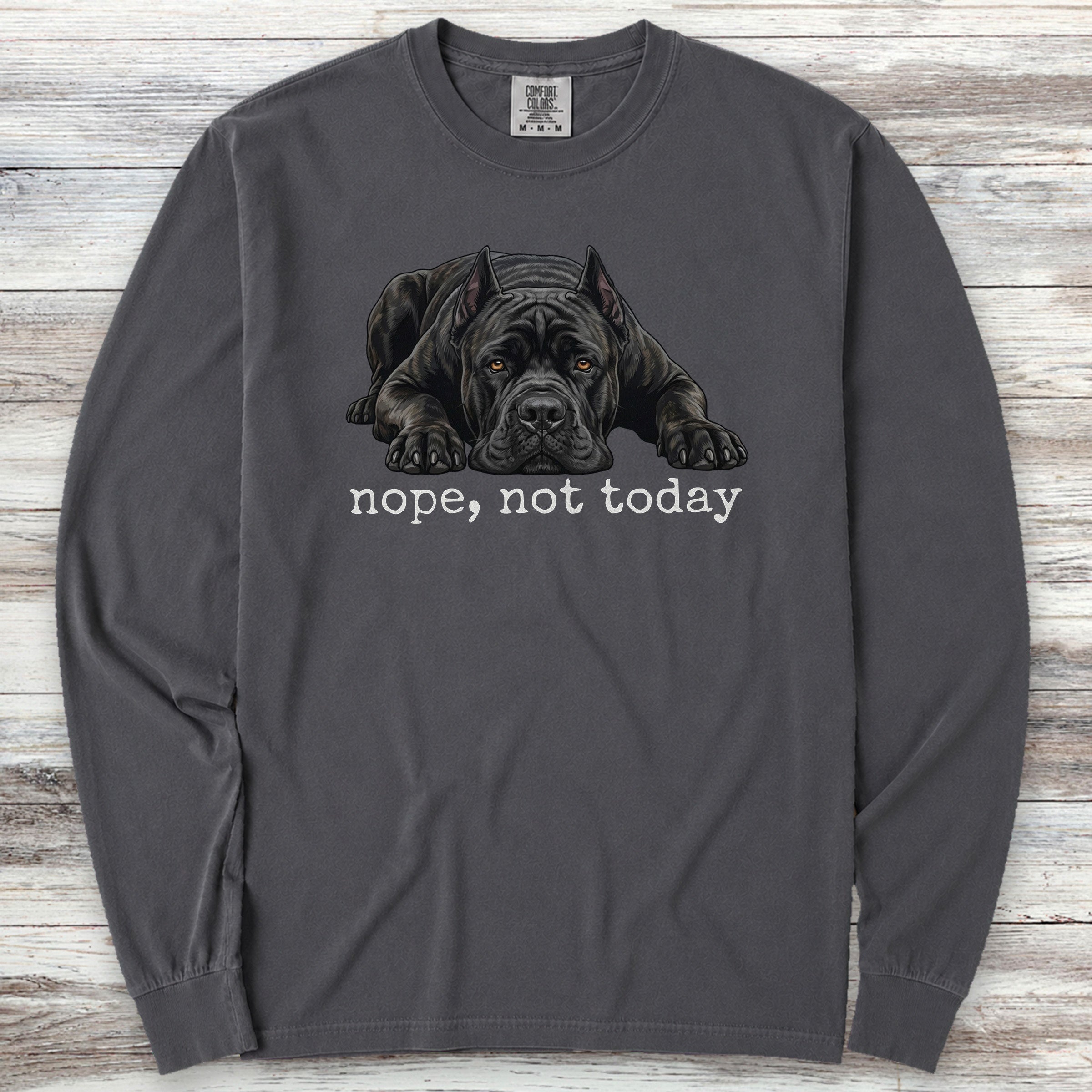 Cane Corso Cropped Nope Long Sleeve Tee - Graphite
