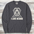Wirehaired Pointing Griffon I Love Beards Long Sleeve Tee - Graphite