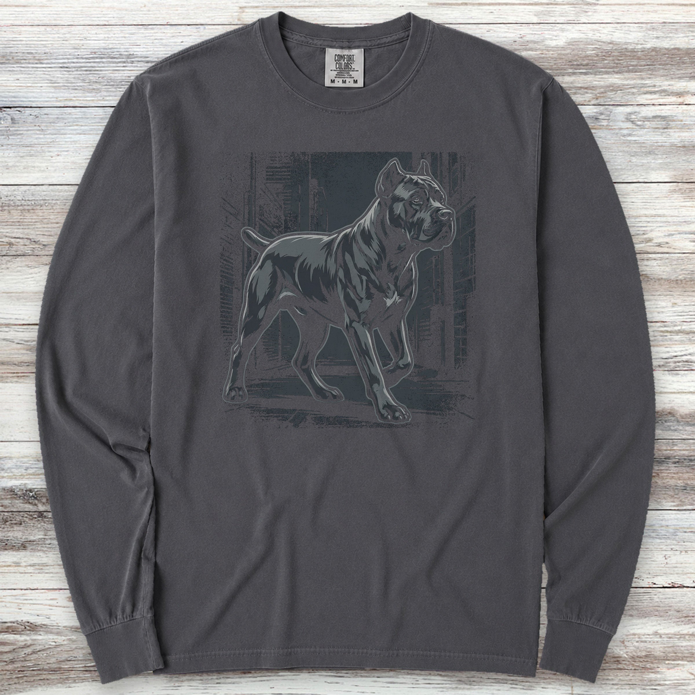 Cane Corso Street Long Sleeve Tee - Graphite