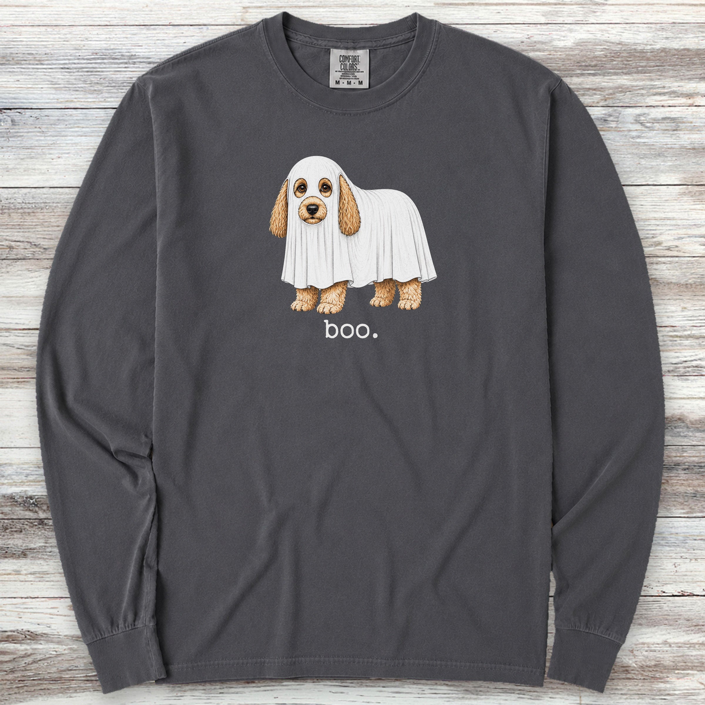 Cockapoo Boo Long Sleeve Tee - Graphite