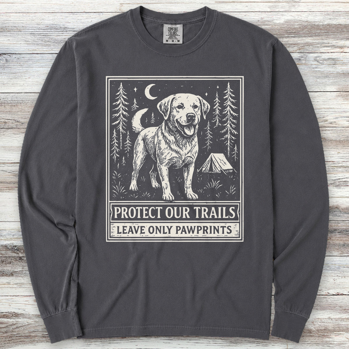 Labrador Retriever Protect Trails Long Sleeve Tee - Graphite