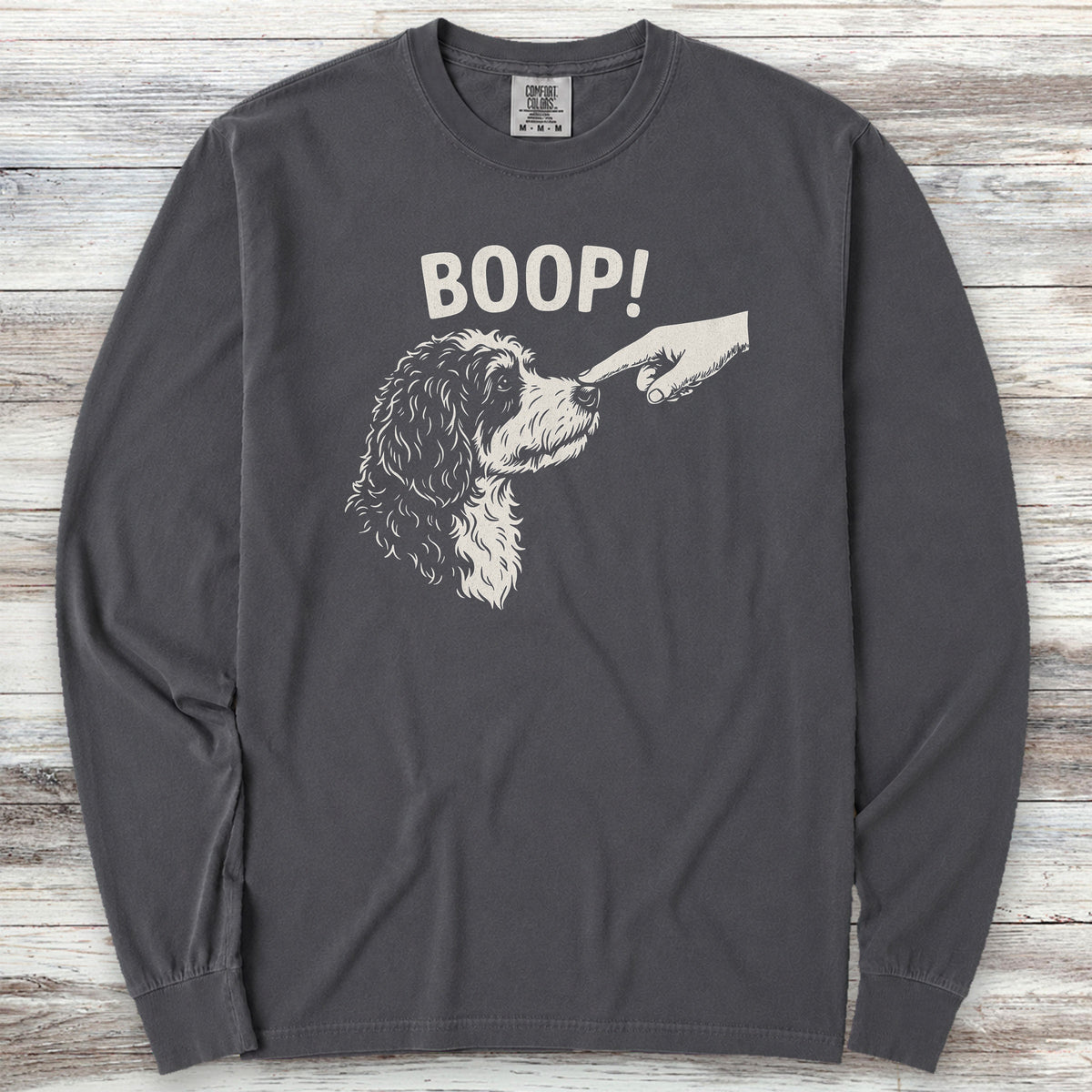 Bernedoodle BOOP! Long Sleeve Tee - Graphite