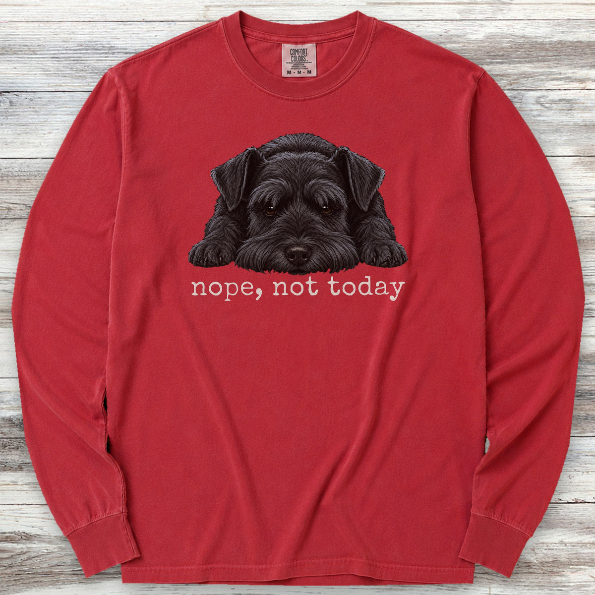 Schnauzer Black Nope Long Sleeve Tee - Red